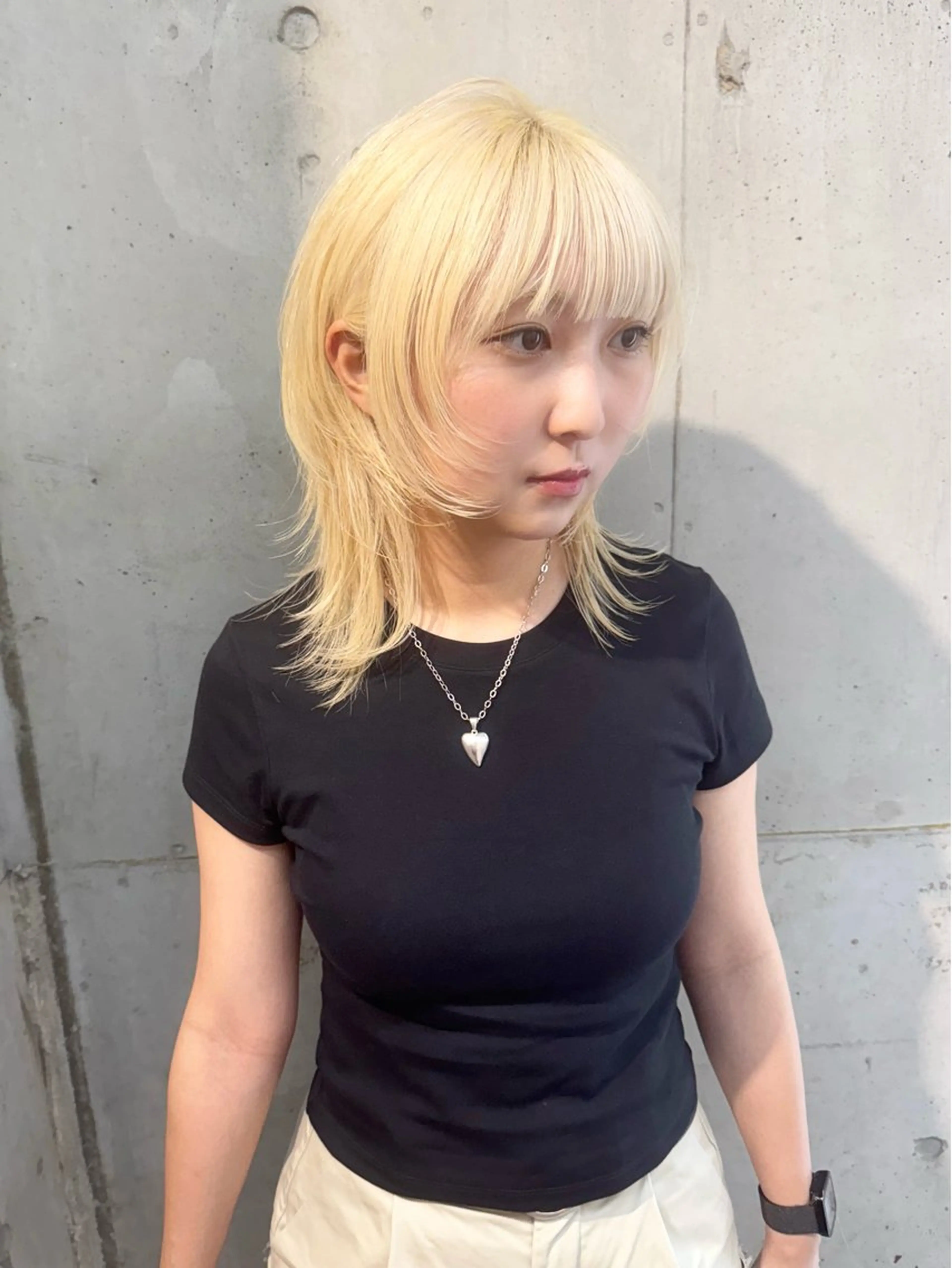 ミディアム 韓国風カラー ハイライト 韓国風ヘア レイヤーカット カット ヘアカラー トリートメント lani ブリーチ /ダブルカラーのヘアスタイル