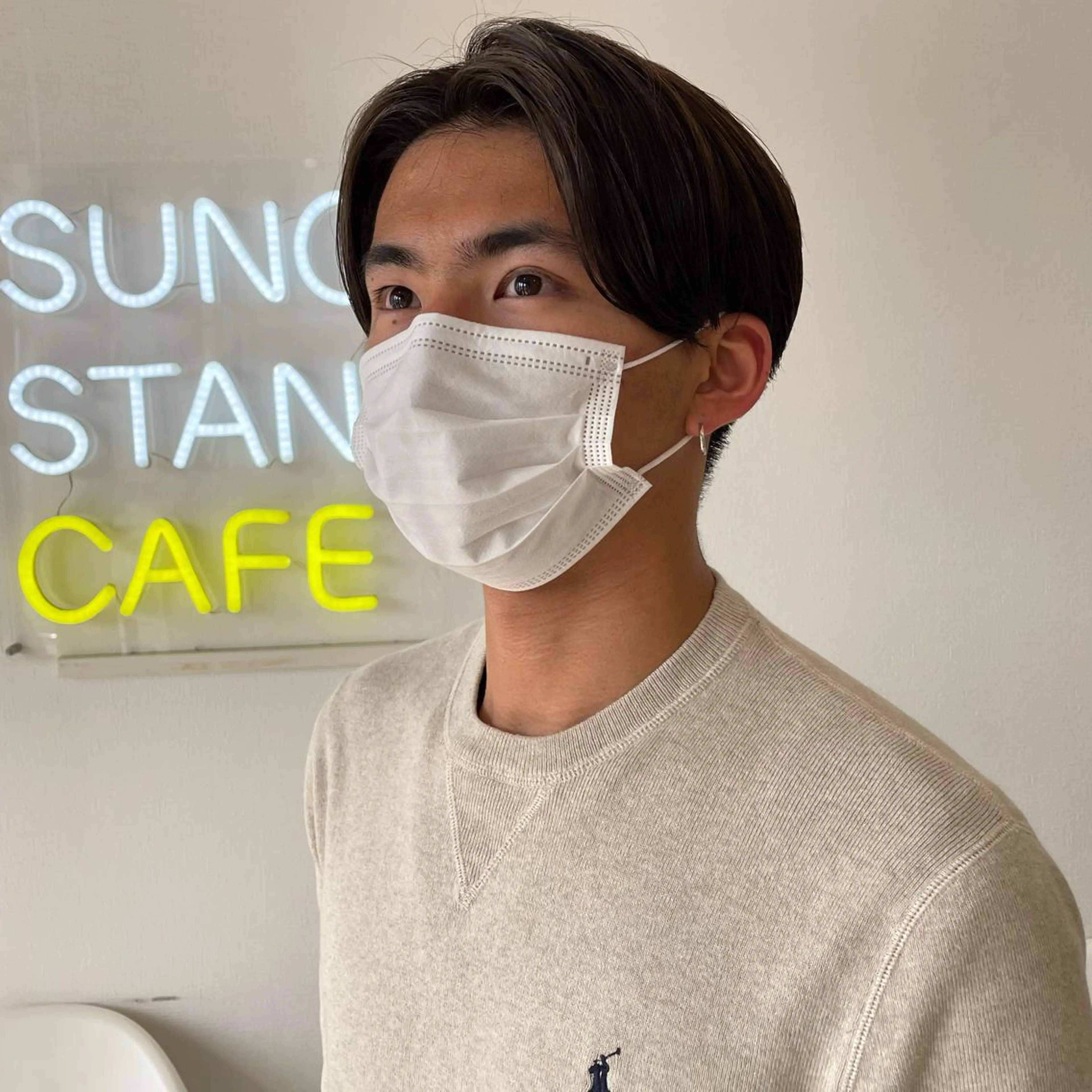 ショート メンズ ミストバング カット ヘアカラー トリートメント SUNC/🤎 オオクマ　カナエ🤎のヘアスタイル