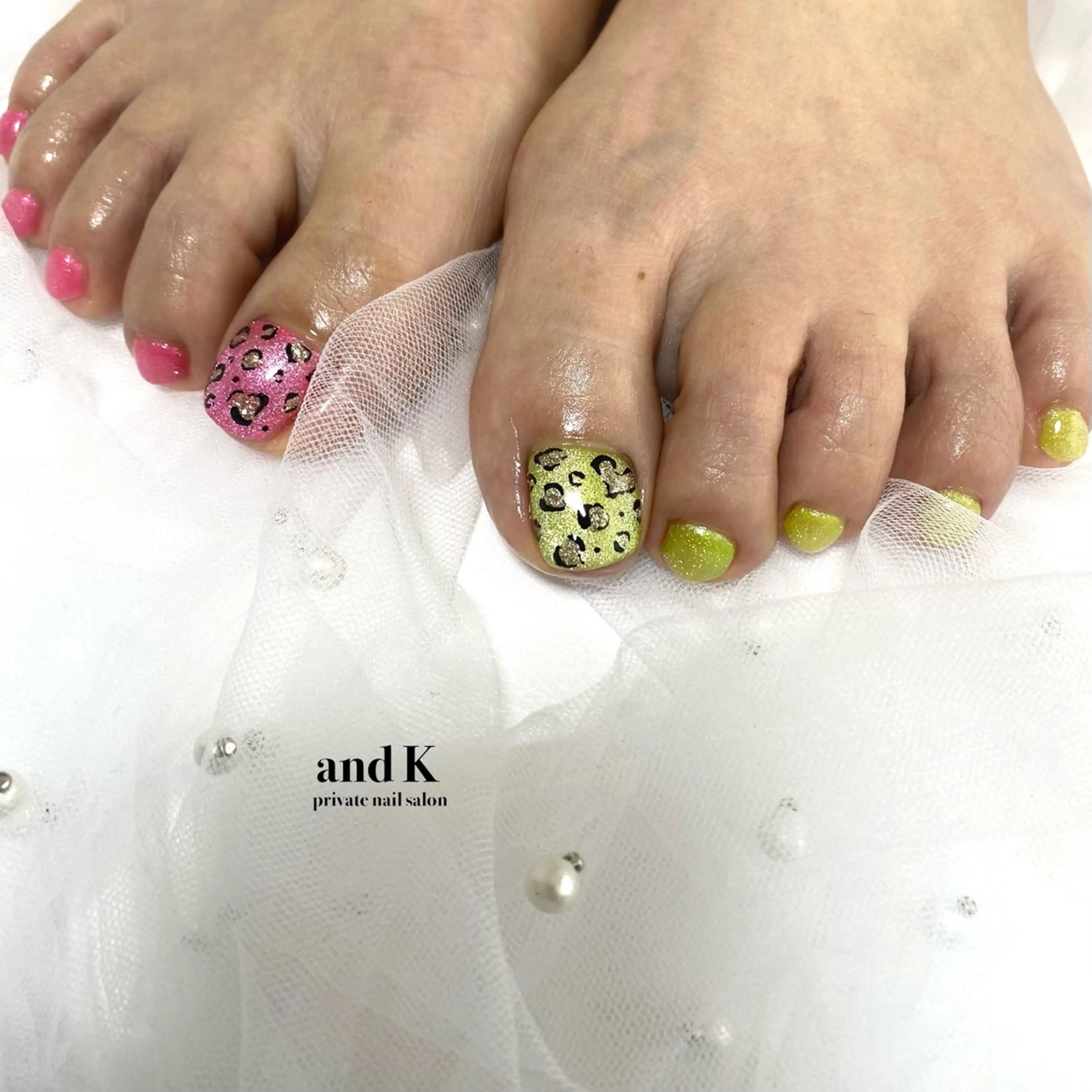 ネイル アニマル柄 フットネイル andK nail salonのネイルデザイン