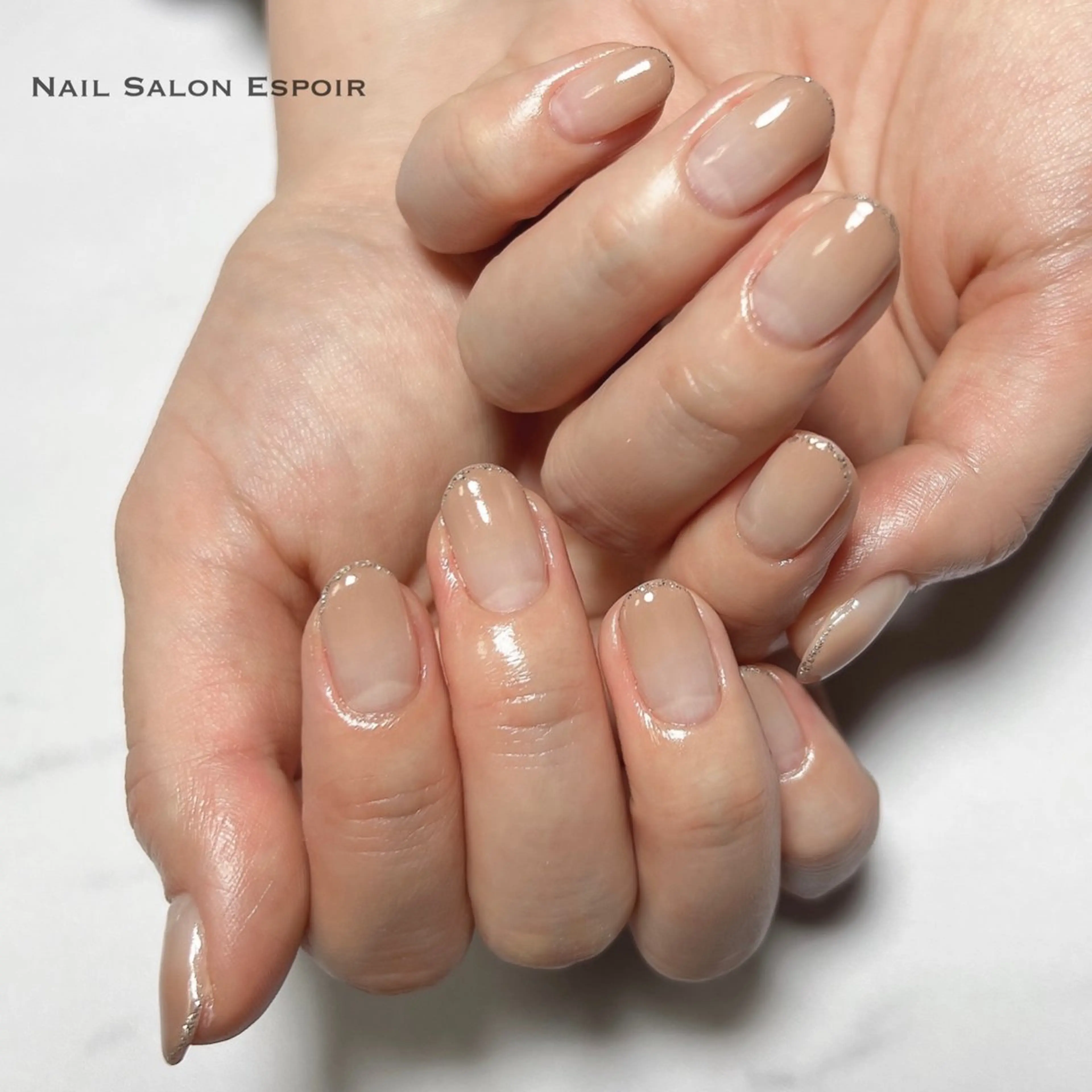 ネイル フレンチネイル ラメ(グリッター) ハンドネイル Nail Salon Espoirのネイルデザイン