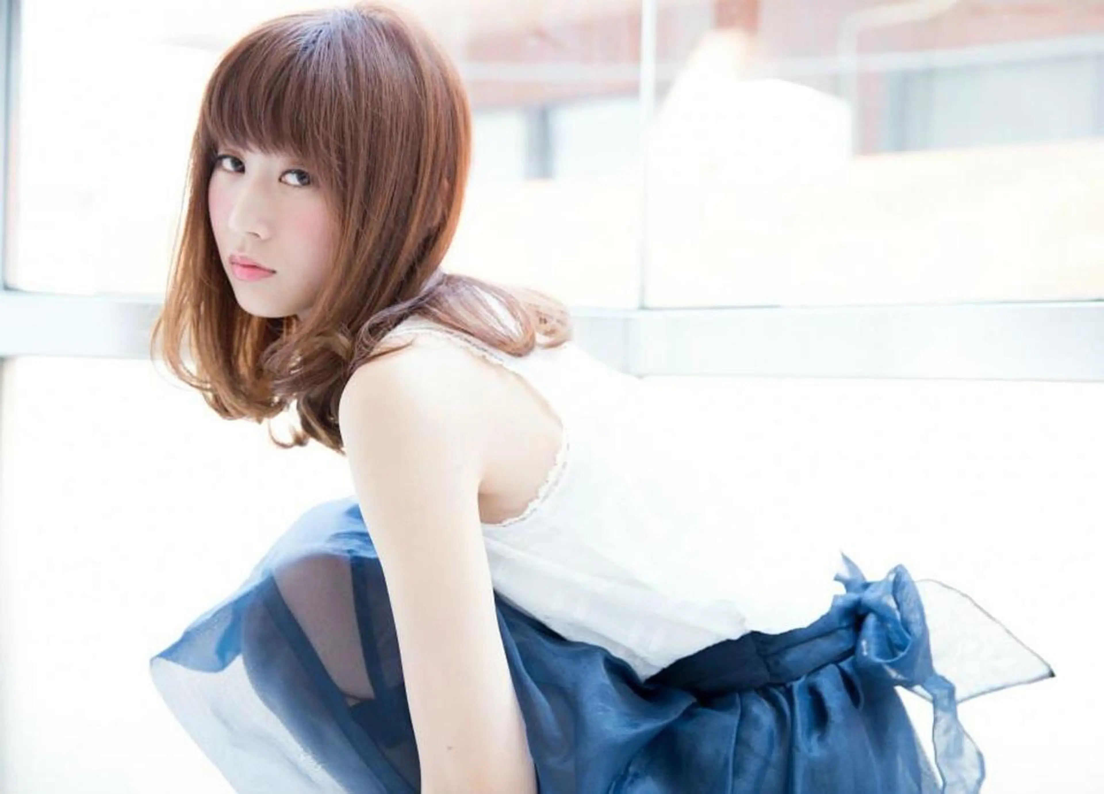 ミディアム セミロング カラー ヘアアレンジ 内藤 達也のヘアスタイル