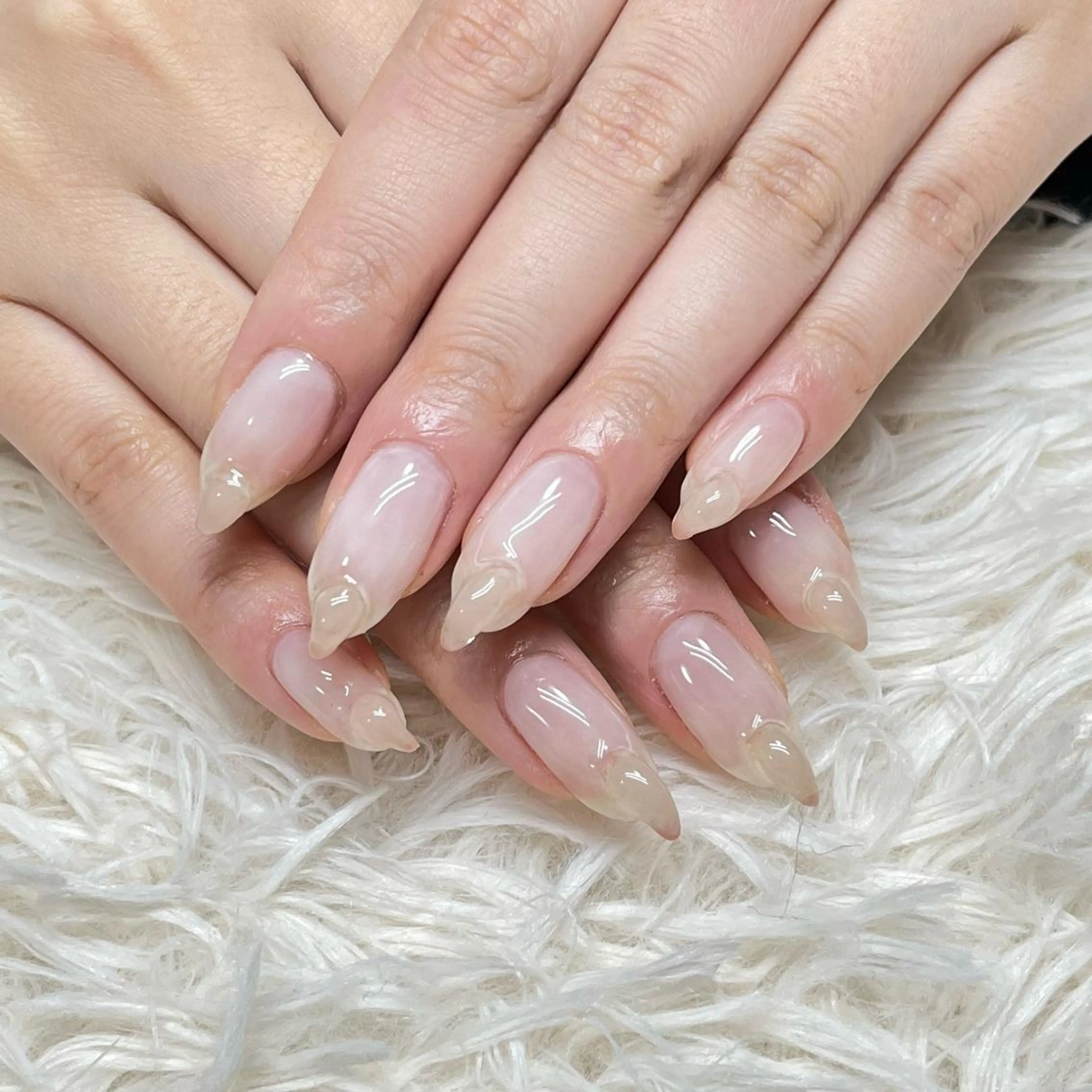 ネイル アートネイル クリアネイル フレンチネイル ジェルネイル ガラスフレンチ 🐕‍🦺Yappy 💗A-tanのネイルデザイン