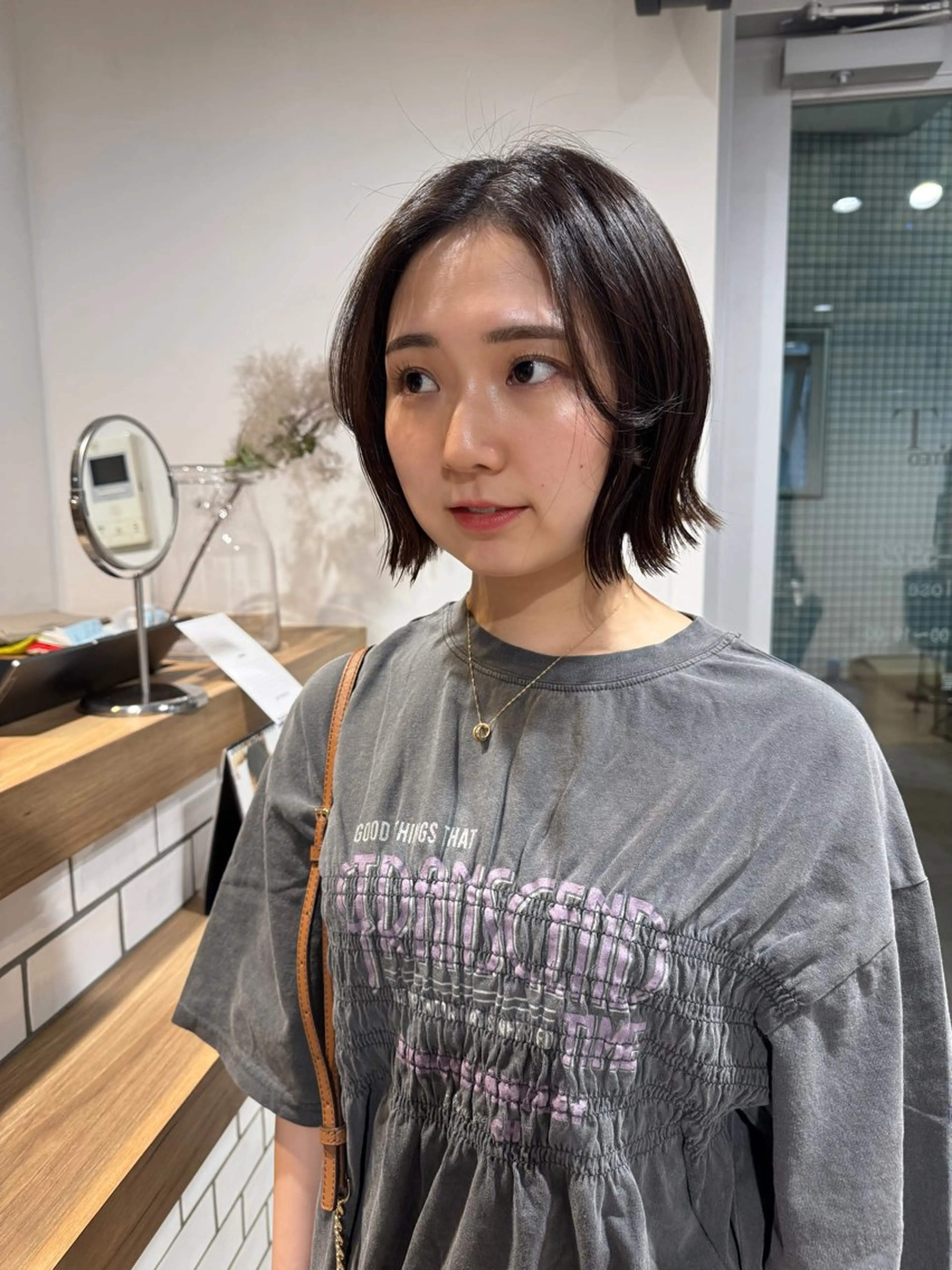 ショート ボブ 外ハネヘア レイヤー/大人ボブ 渡邉【日吉美容室】のヘアスタイル