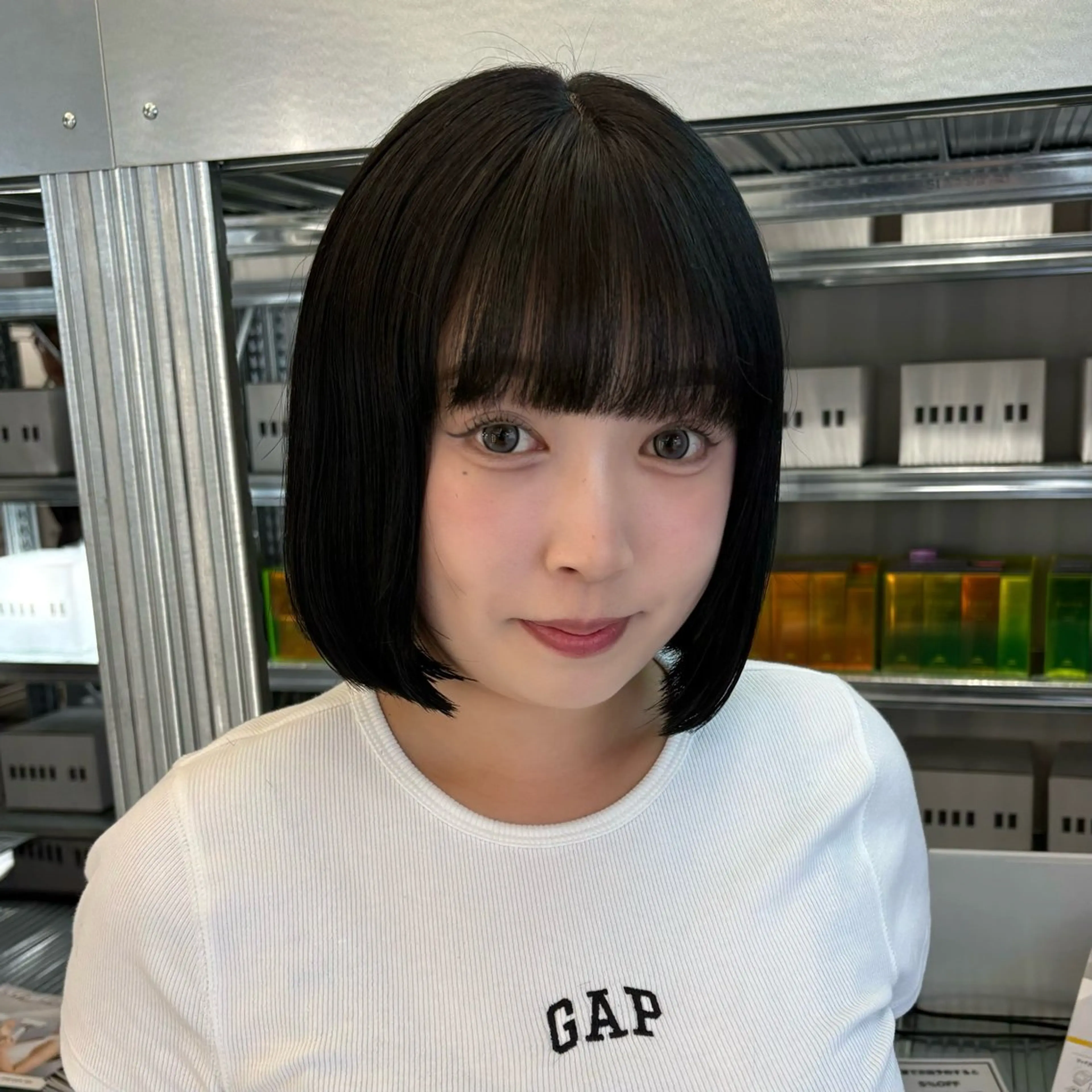 ミディアム カラー カット ヘアカラー トリートメント ✨縮毛矯正/ボブ✨ 佐藤 さくらのヘアスタイル