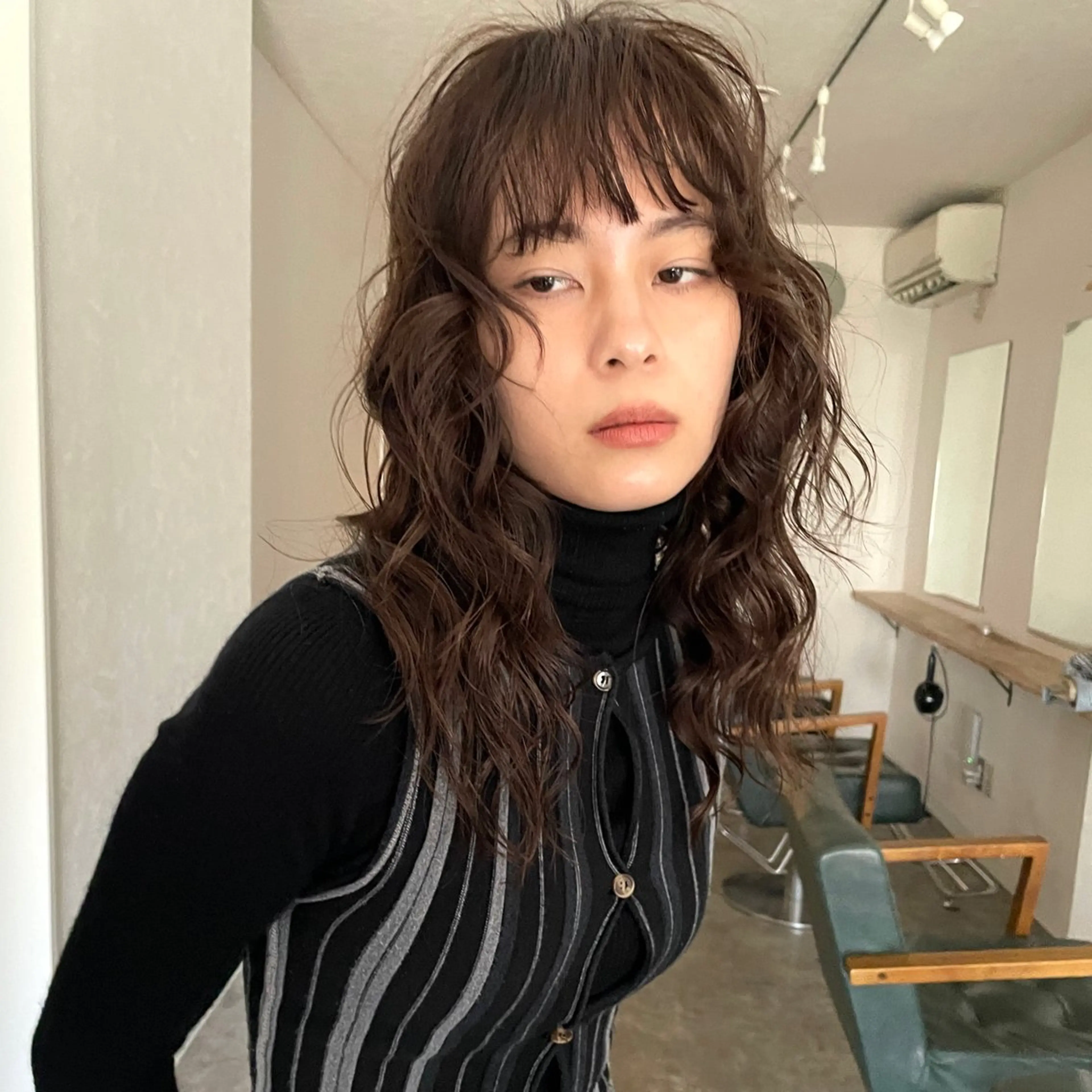 セミロング パーマ レイヤーカット カット パーマ トリートメント 野村矩樂/パーマ /縮毛矯正のヘアスタイル