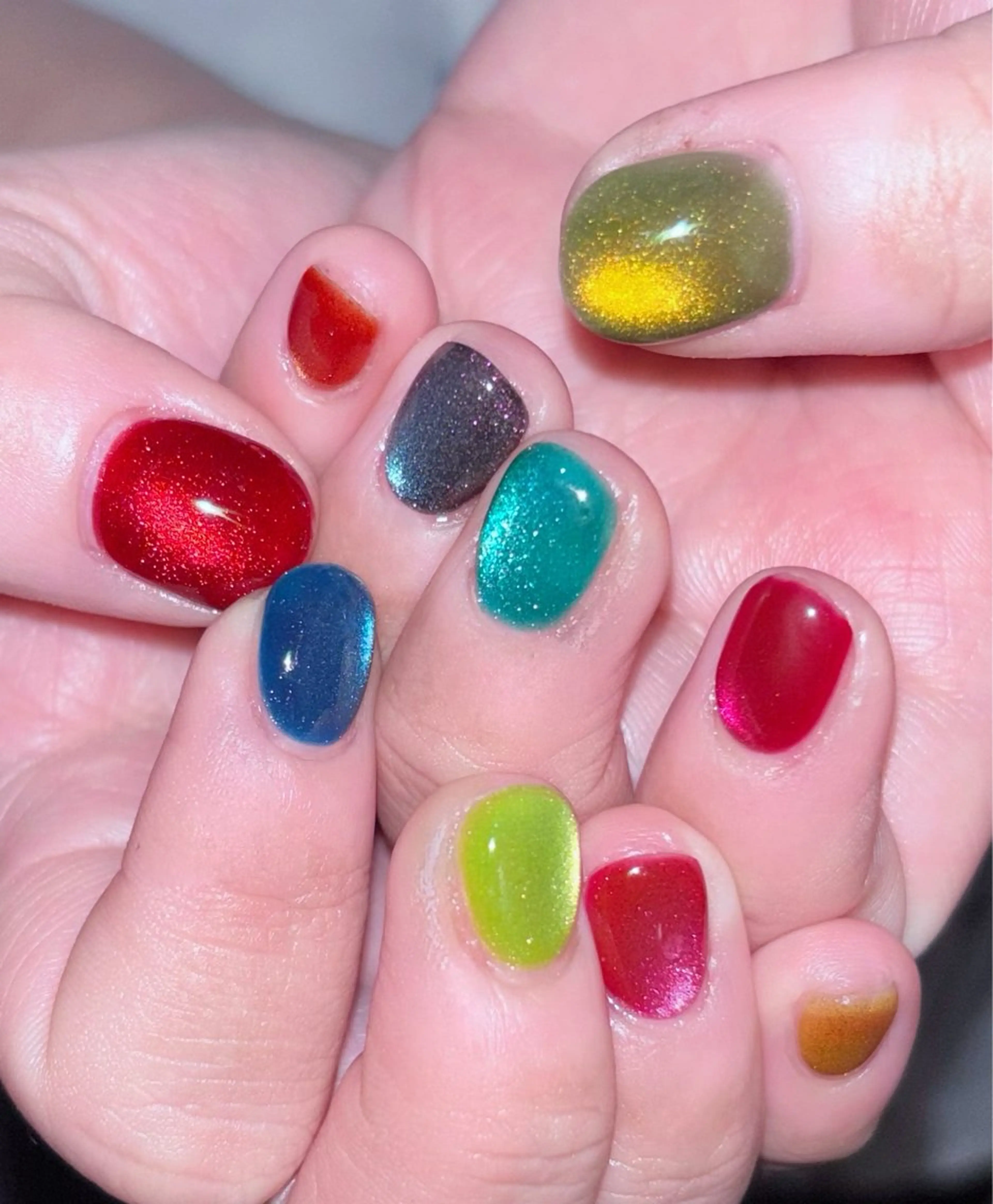 ネイル マグネットネイル 銀河屋 の猫のネイルデザイン