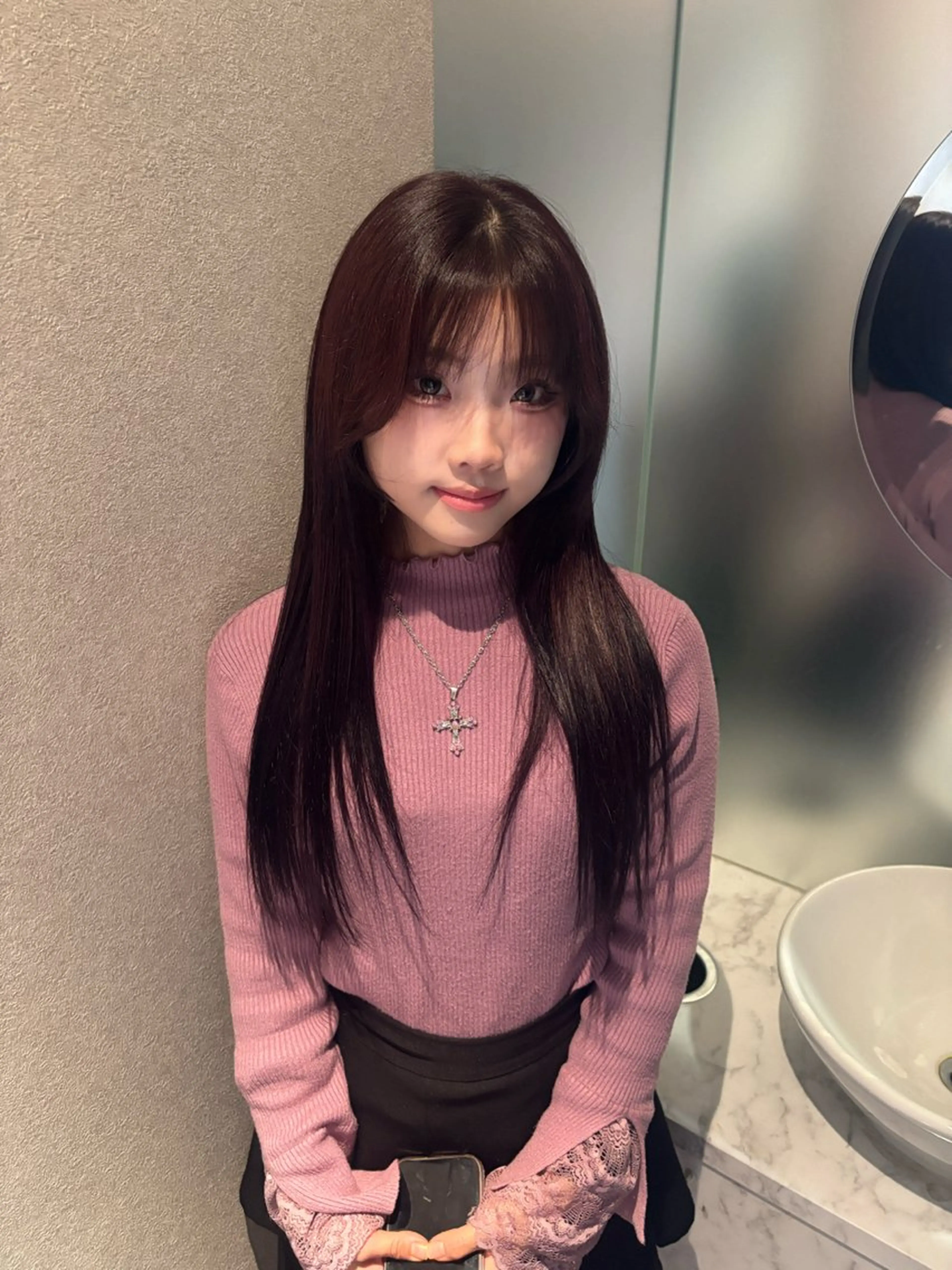 ロング カラー ヘアアレンジ ヘアカラー トリートメント ヘアセット ハッシュカット/ ミルクティー/ みうのヘアスタイル