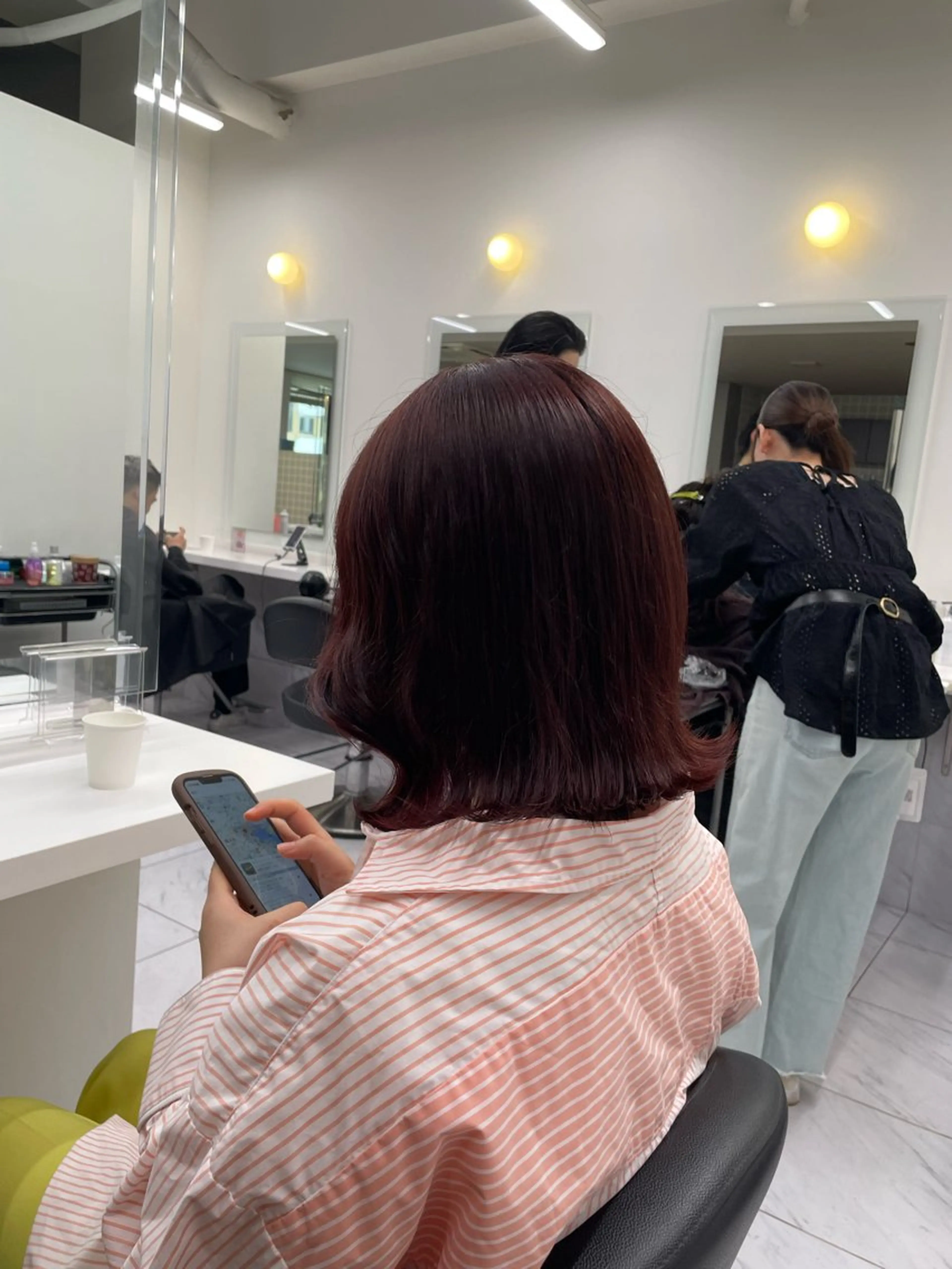 ミディアム カラー ヘアアレンジ ヘアカラー トリートメント ヘアセット 💗横浜美容室 💗HARUNAのヘアスタイル