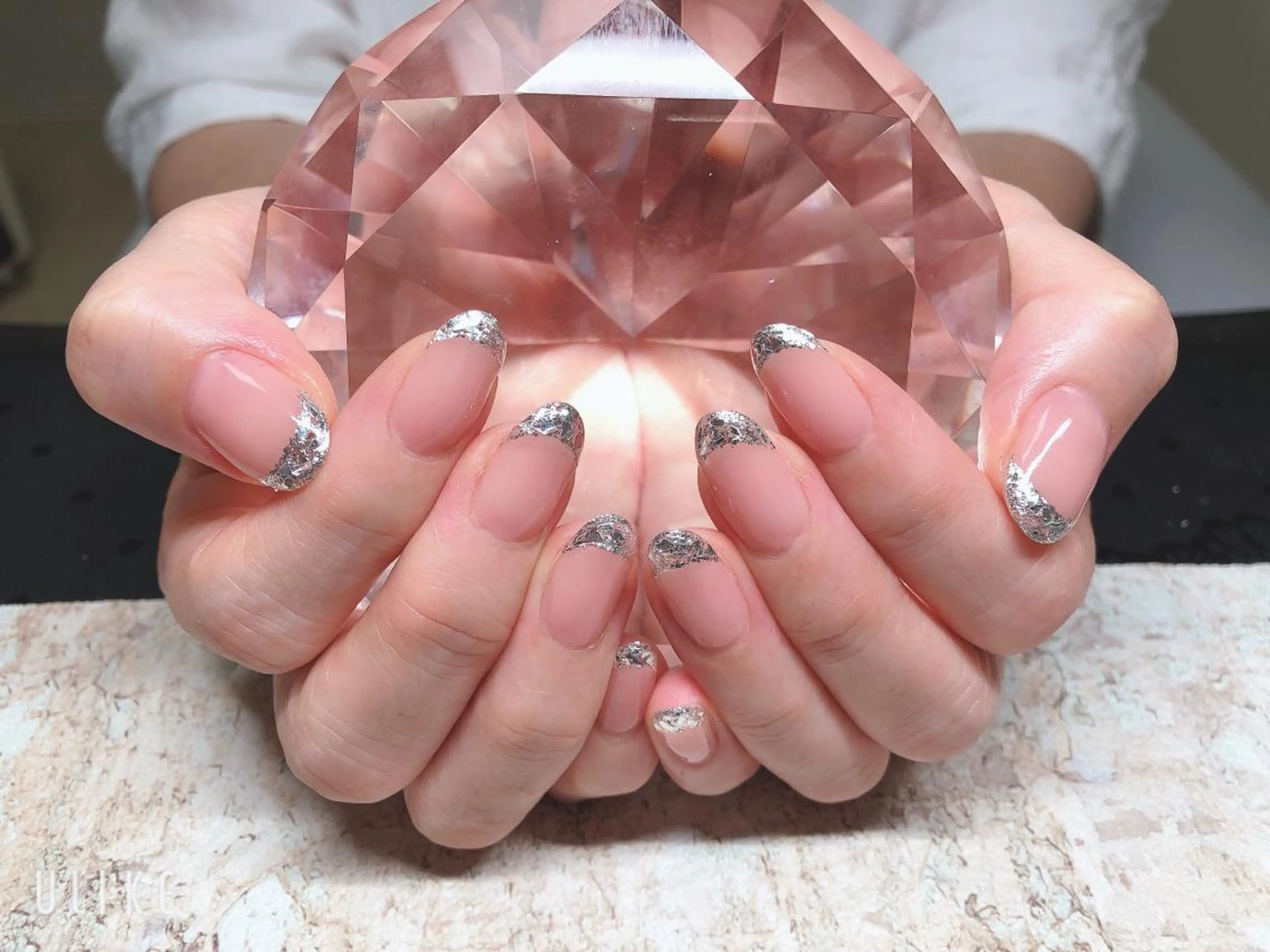 ネイル アートネイル フレンチネイル ジェルネイル ガラスフレンチ グラデーション Nail room Bimano所属・Bimano seica♡+°のネイルデザイン