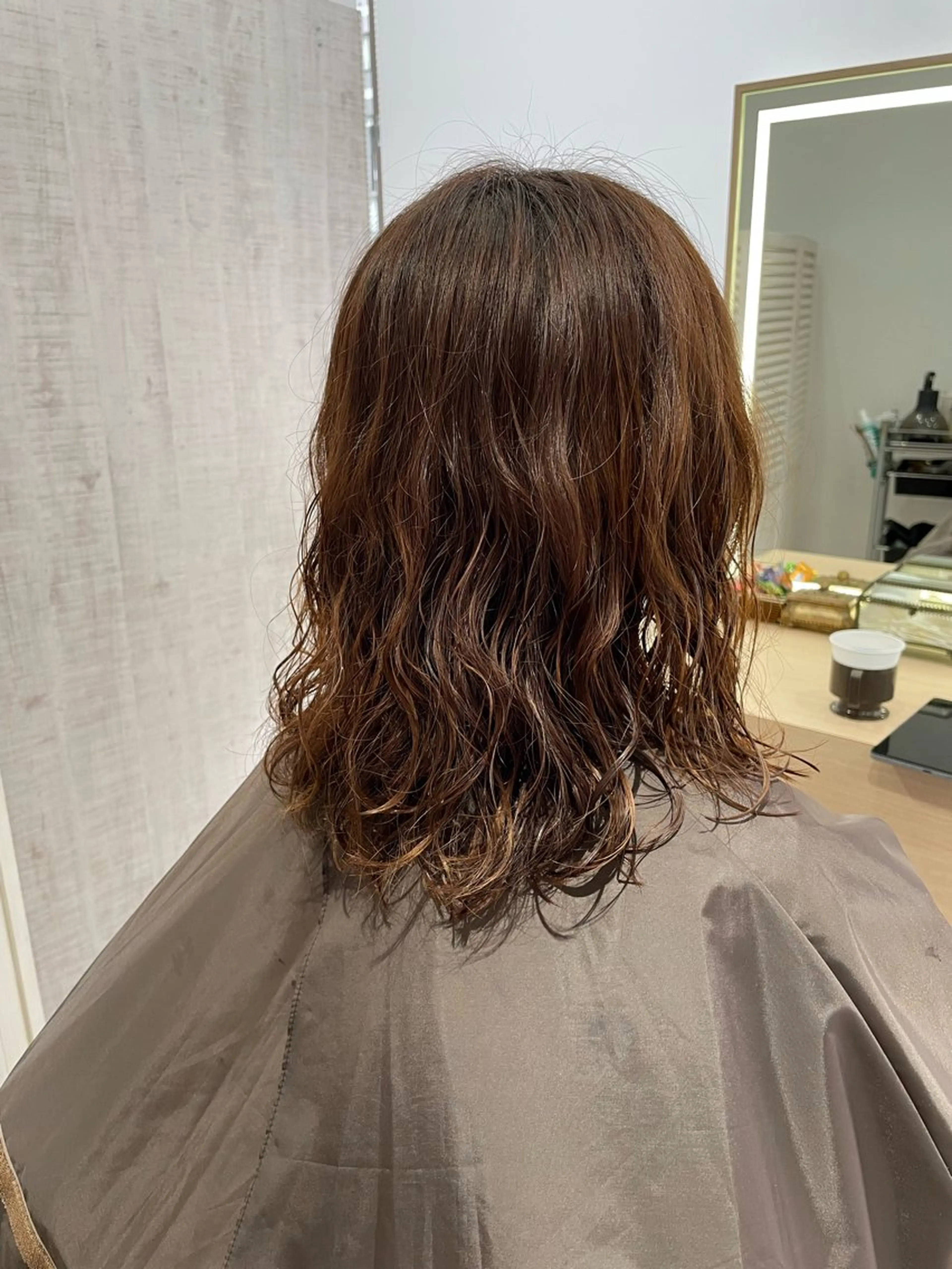 セミロング パーマ セミロングパーマ ☁️ natsuki☁️のヘアスタイル