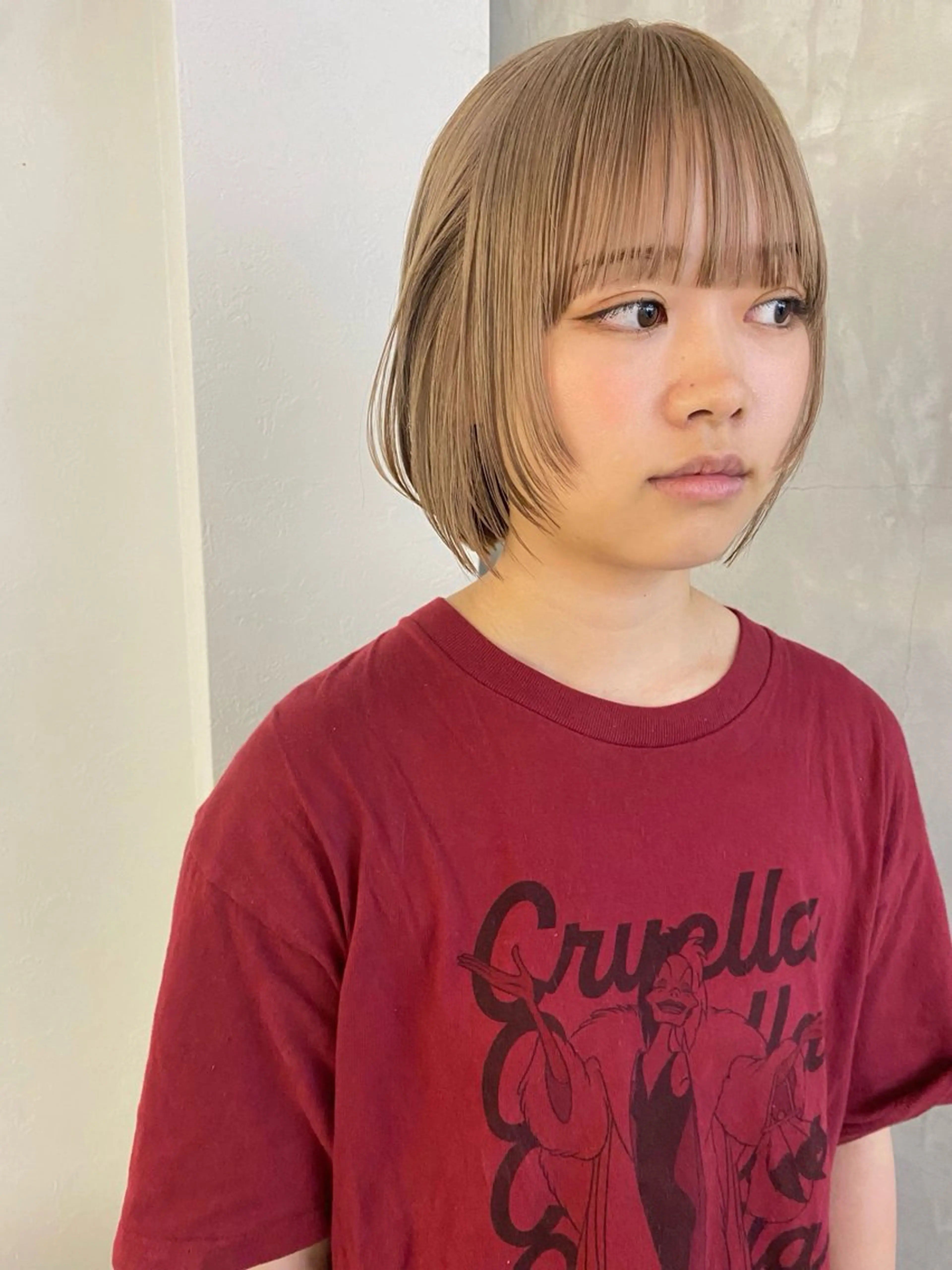 ショート カラー ボブレイヤー ベージュカラー オリーブベージュ ボブ レイヤーカット カット ヘアカラー トリートメント 森貴裕/ベージュ/ パーマ/オリーブのヘアスタイル