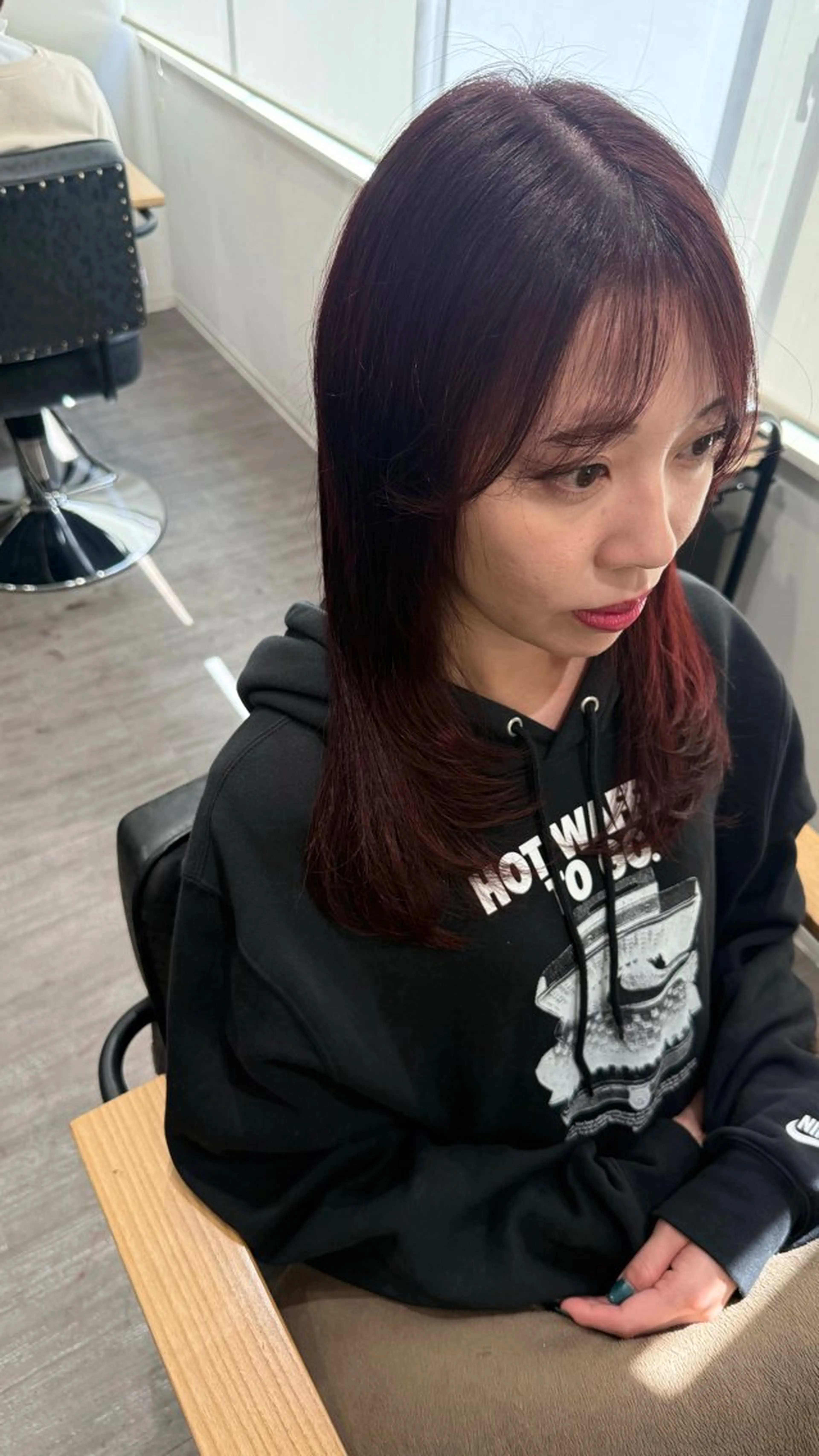 ミディアム カラー ブリーチ ブリーチなしカラー レッドカラー カット ヘアカラー トリートメント 艶髪レイヤー上田 紗也🇰🇷💗のヘアスタイル