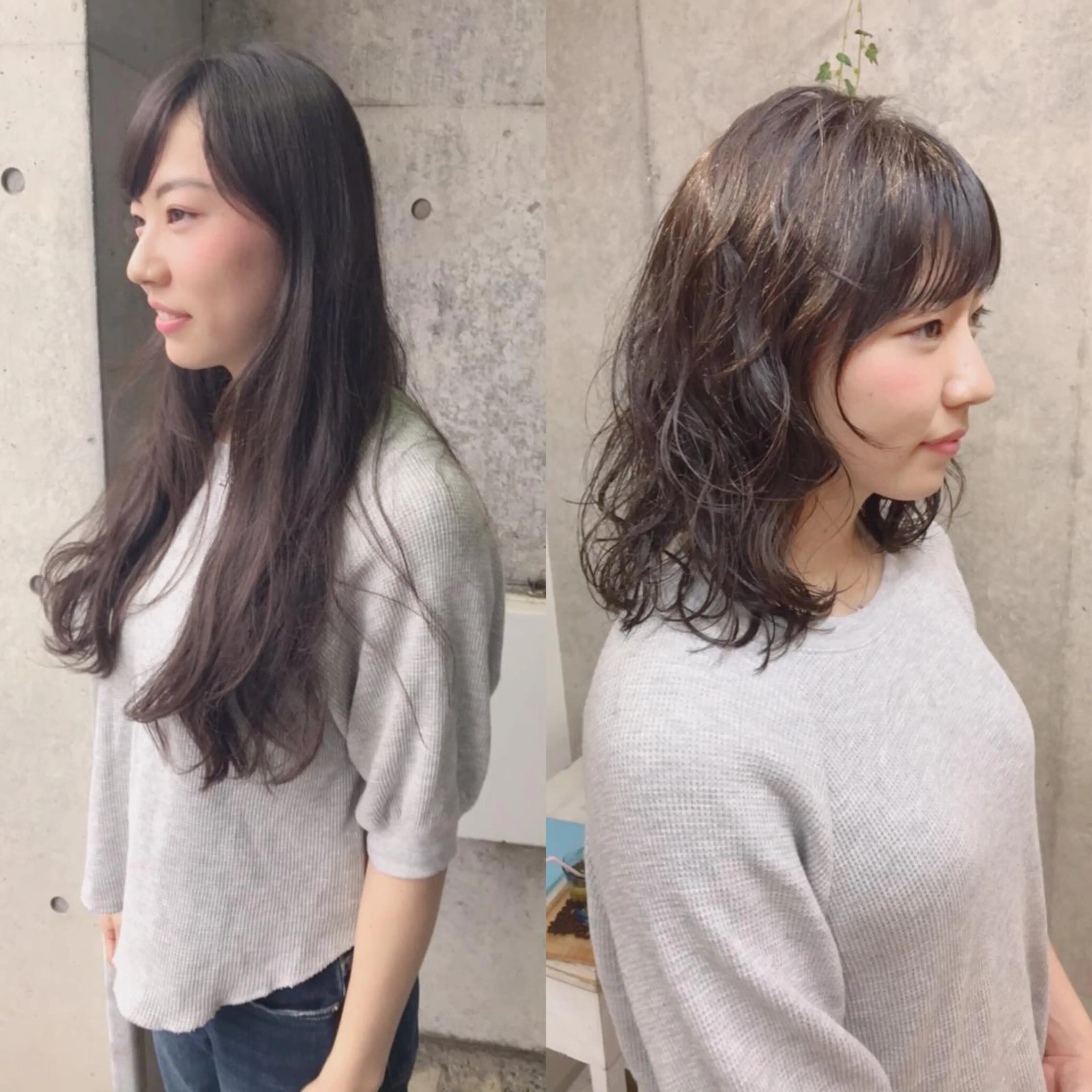 ミディアム カラー パーマ 及川 光のヘアスタイル