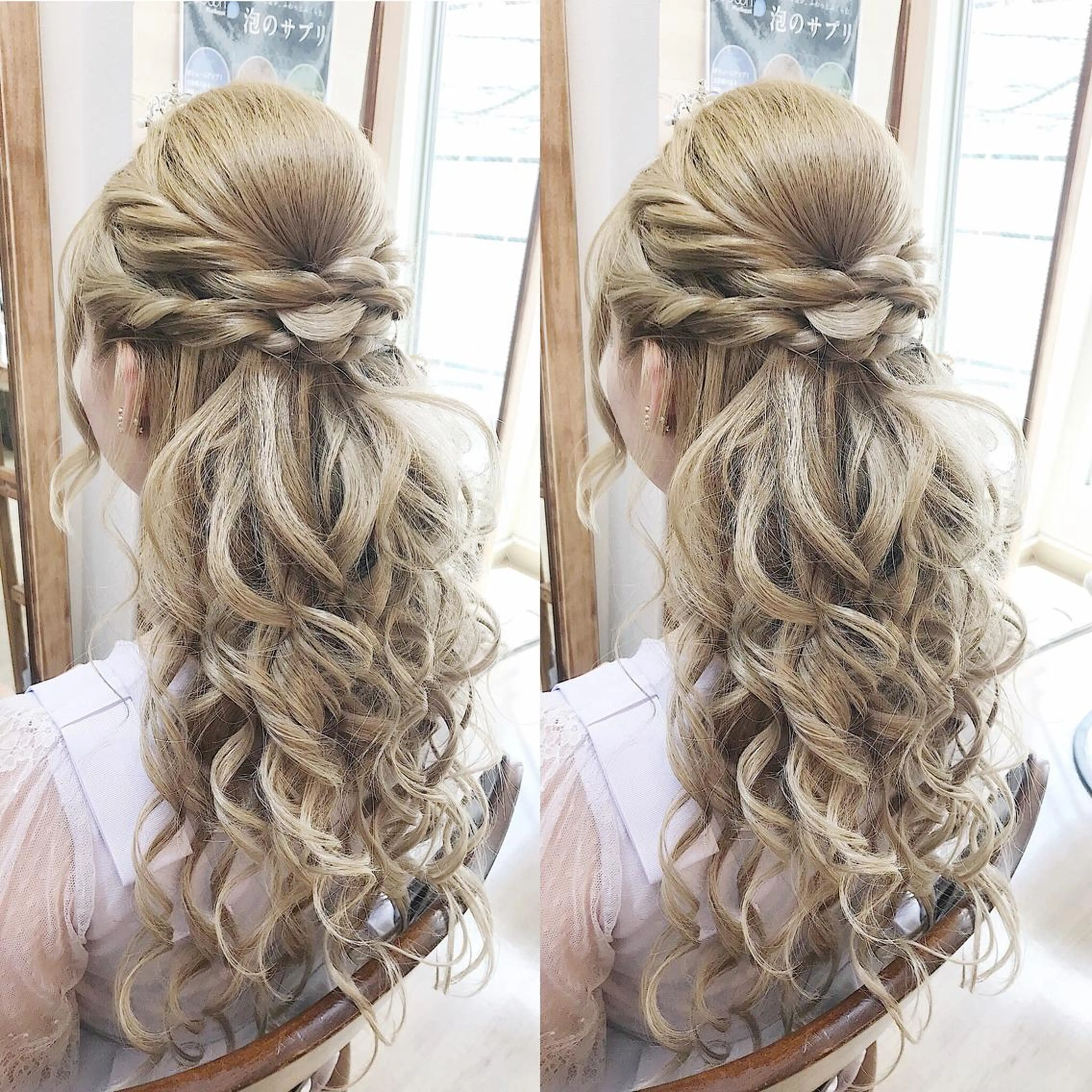 ロング カラー ヘアアレンジ キッズ ハーフアップ 早朝✨ヘアセット 着付け/清水玲歌のヘアスタイル