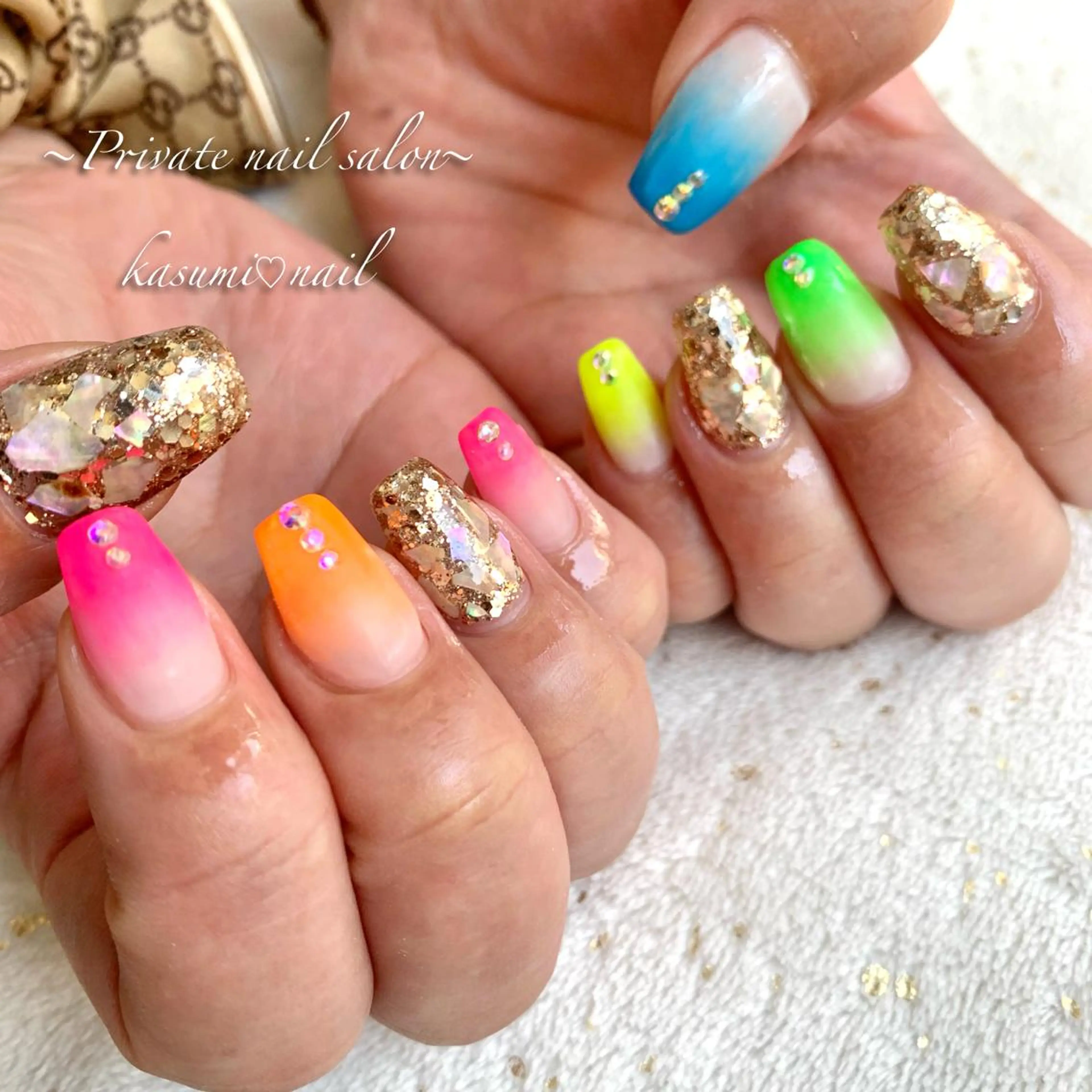 ネイル アートネイル ラメ(グリッター) マグネットネイル ミラーネイル 持ち込み KASUMI♡ Nailのネイルデザイン