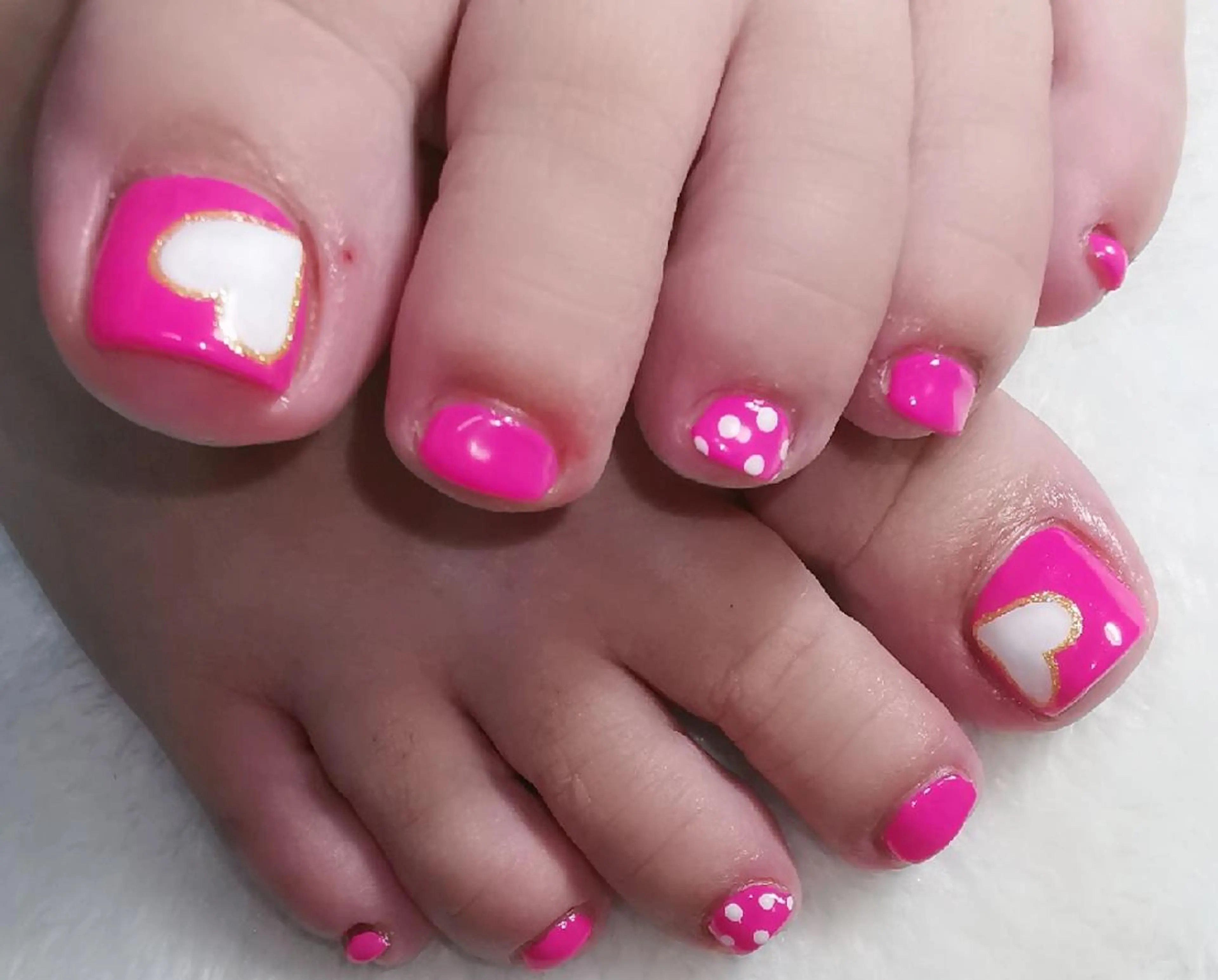 ネイル ドット ハート フットネイル reve あやののネイルデザイン