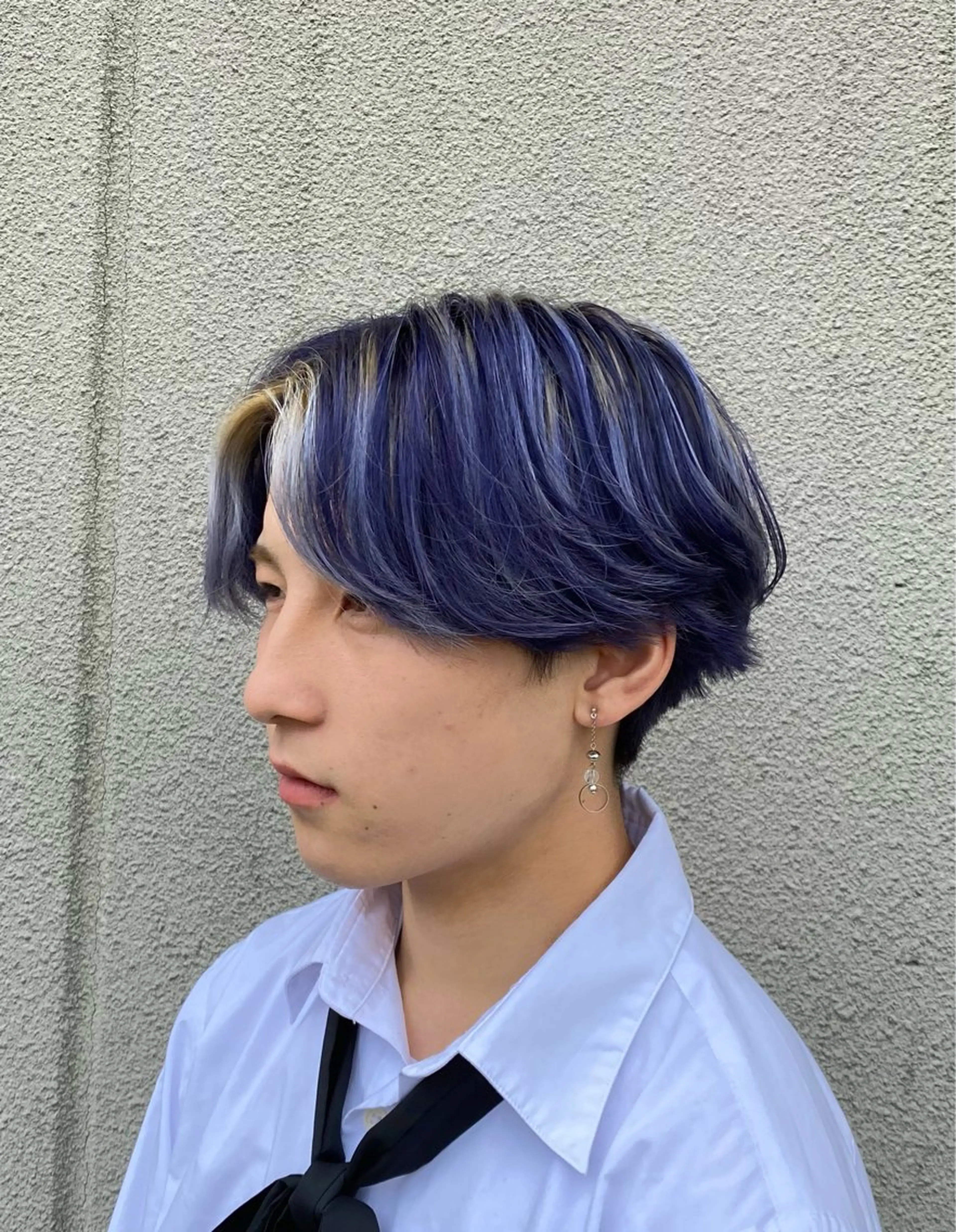 ミディアム カラー パーマ メンズ 岩城 滉成のヘアスタイル