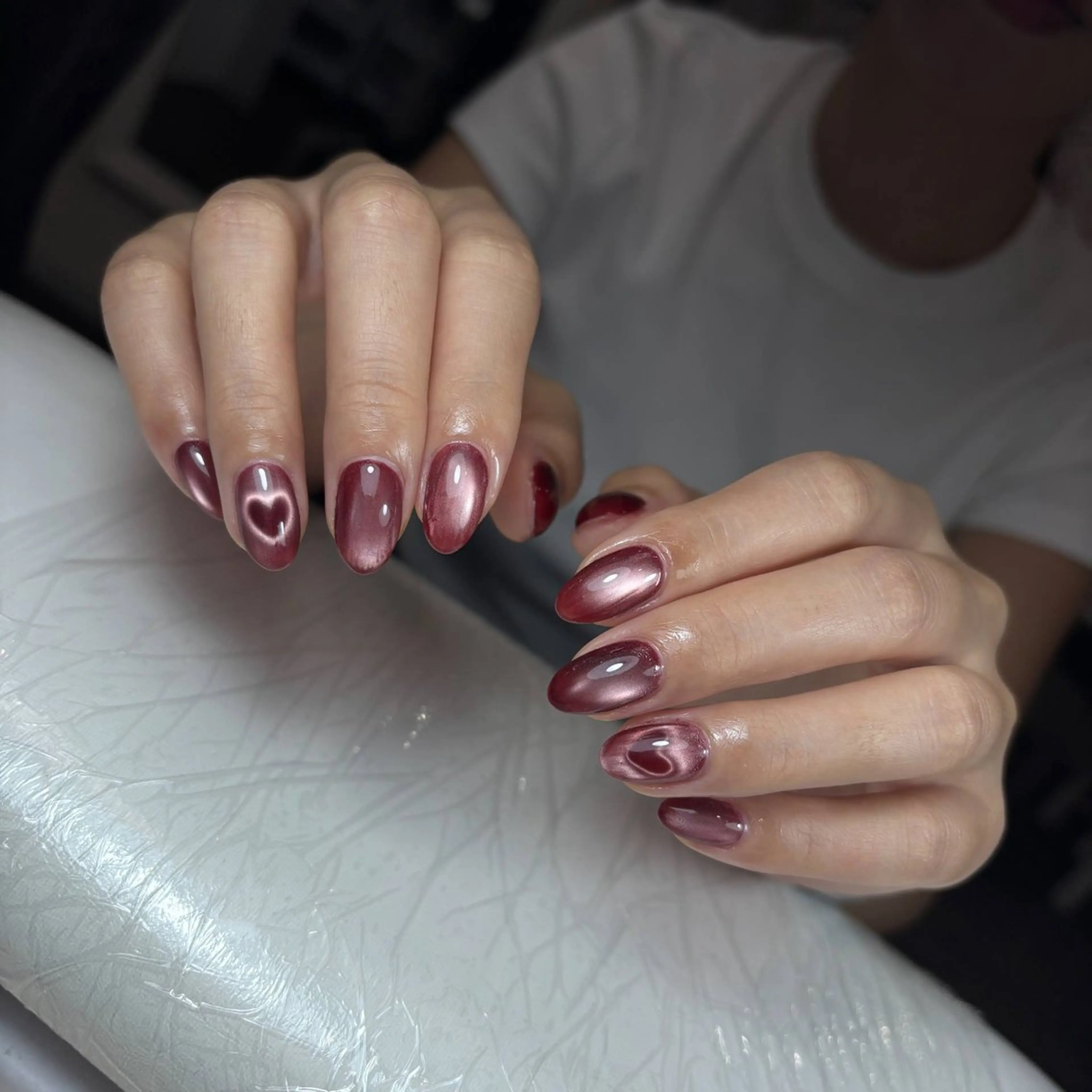 ネイル チークネイル フレンチネイル グラデーション 韓国ネイル マグネットネイル Hana Nailのネイルデザイン