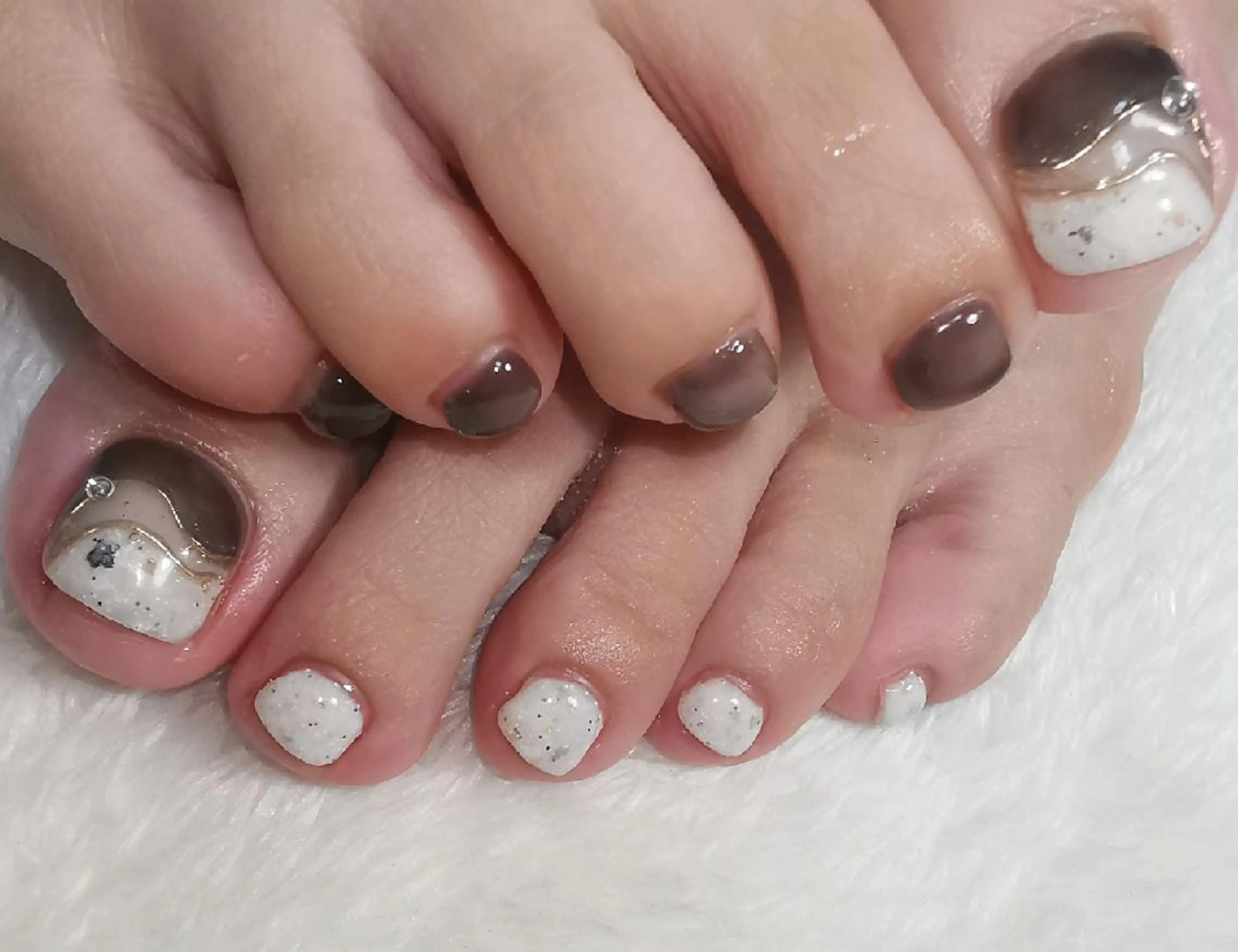 ネイル ミラーネイル フットネイル reve あやののネイルデザイン