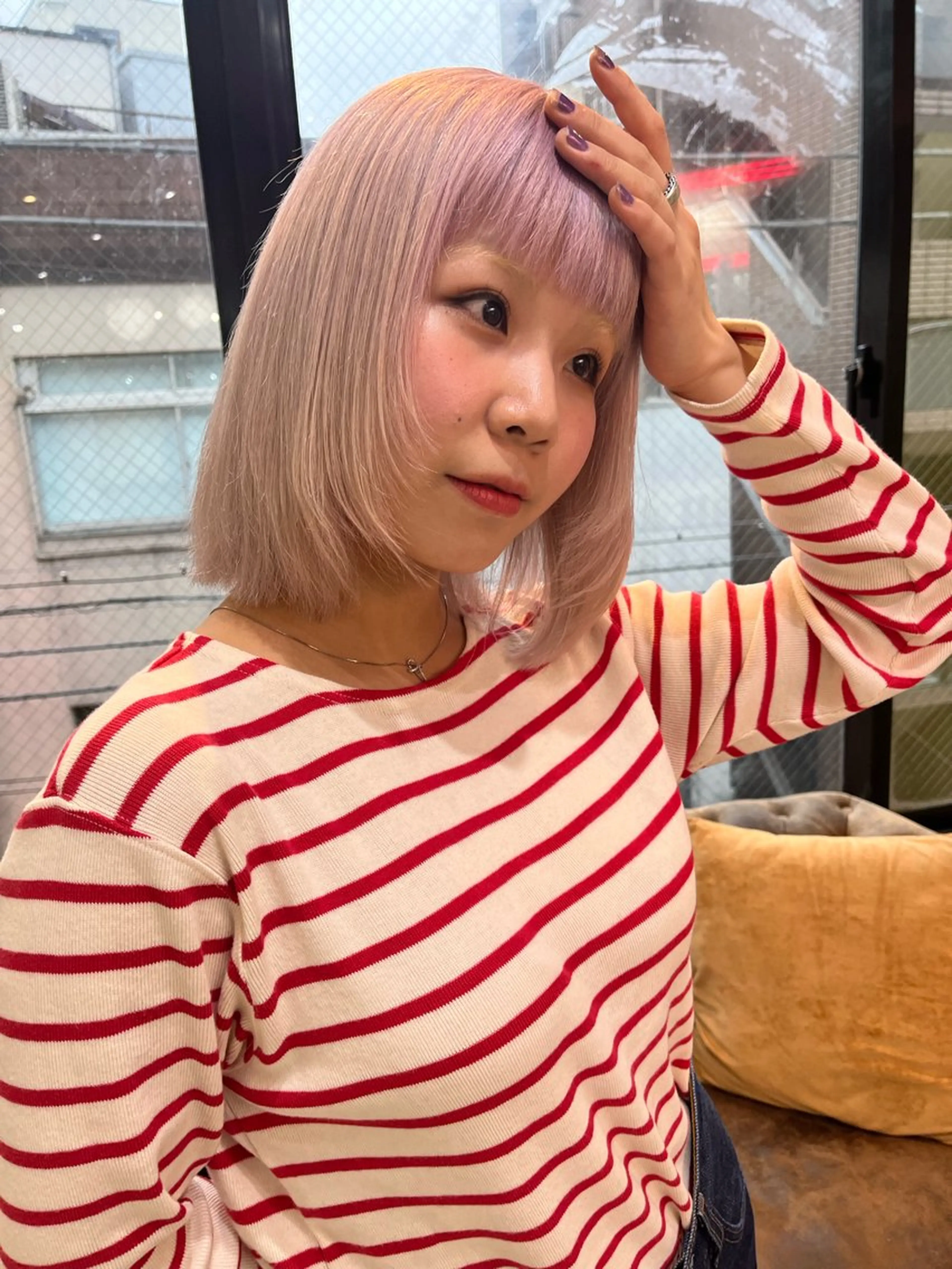 ミディアム ヘアカラー ラフパーマ/ボブ/ 似合わせヘア/ショウのヘアスタイル