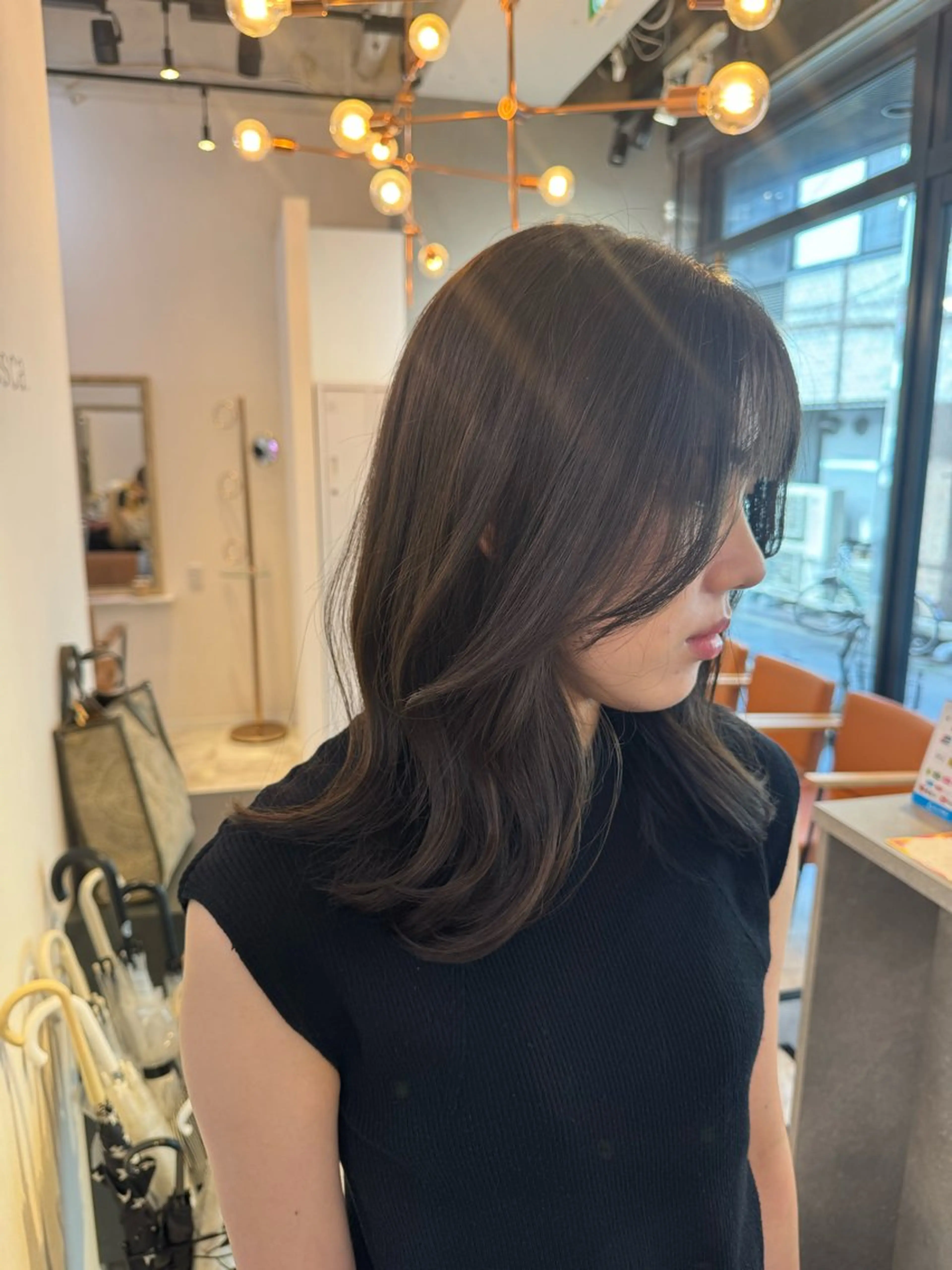 セミロング カラー 赤み無し柔らかカラー 【梅田】madokaのヘアスタイル