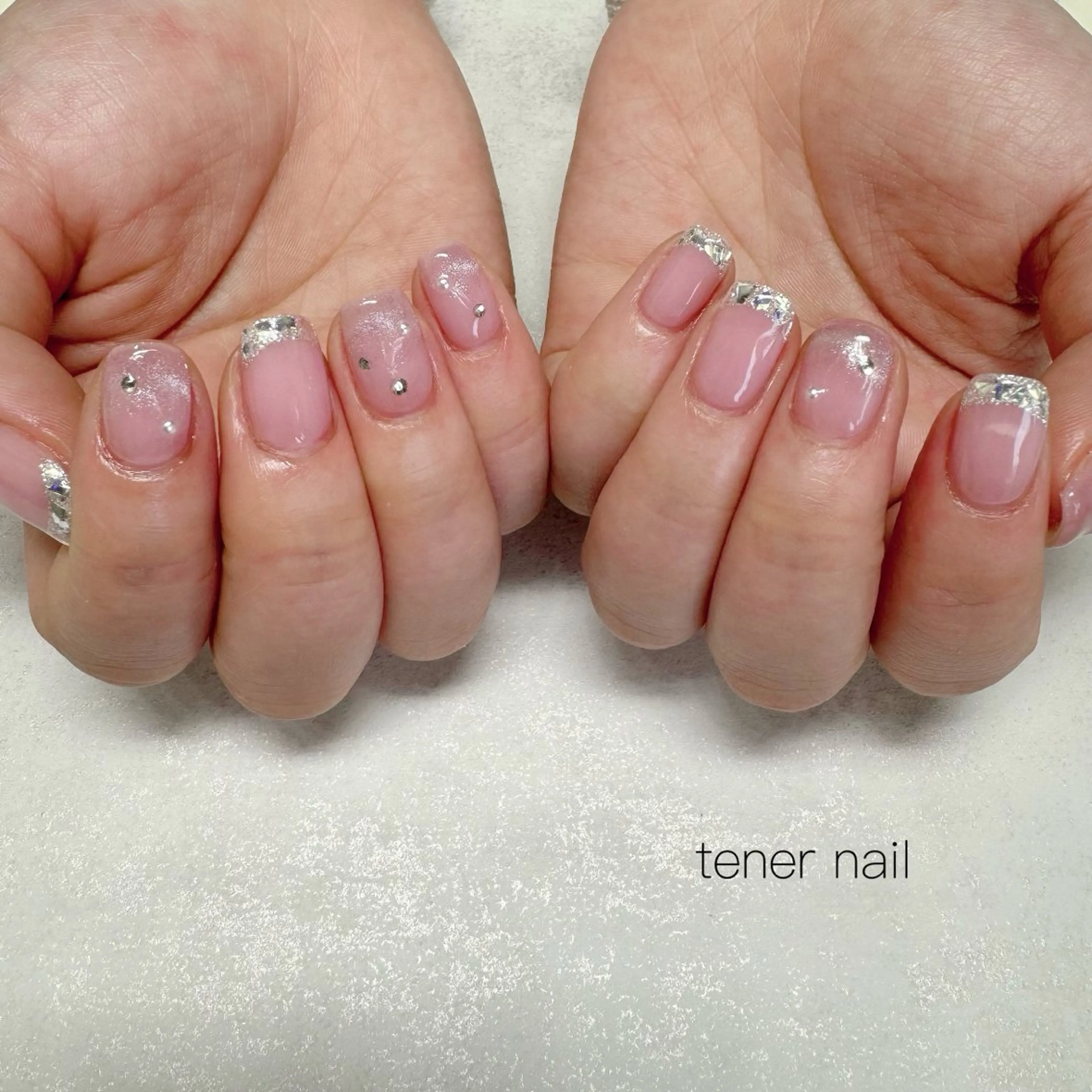 ネイル フレンチネイル ガラスフレンチ マグネットネイル マグネットフレンチ ハンドネイル テネルネイル tener nailのネイルデザイン