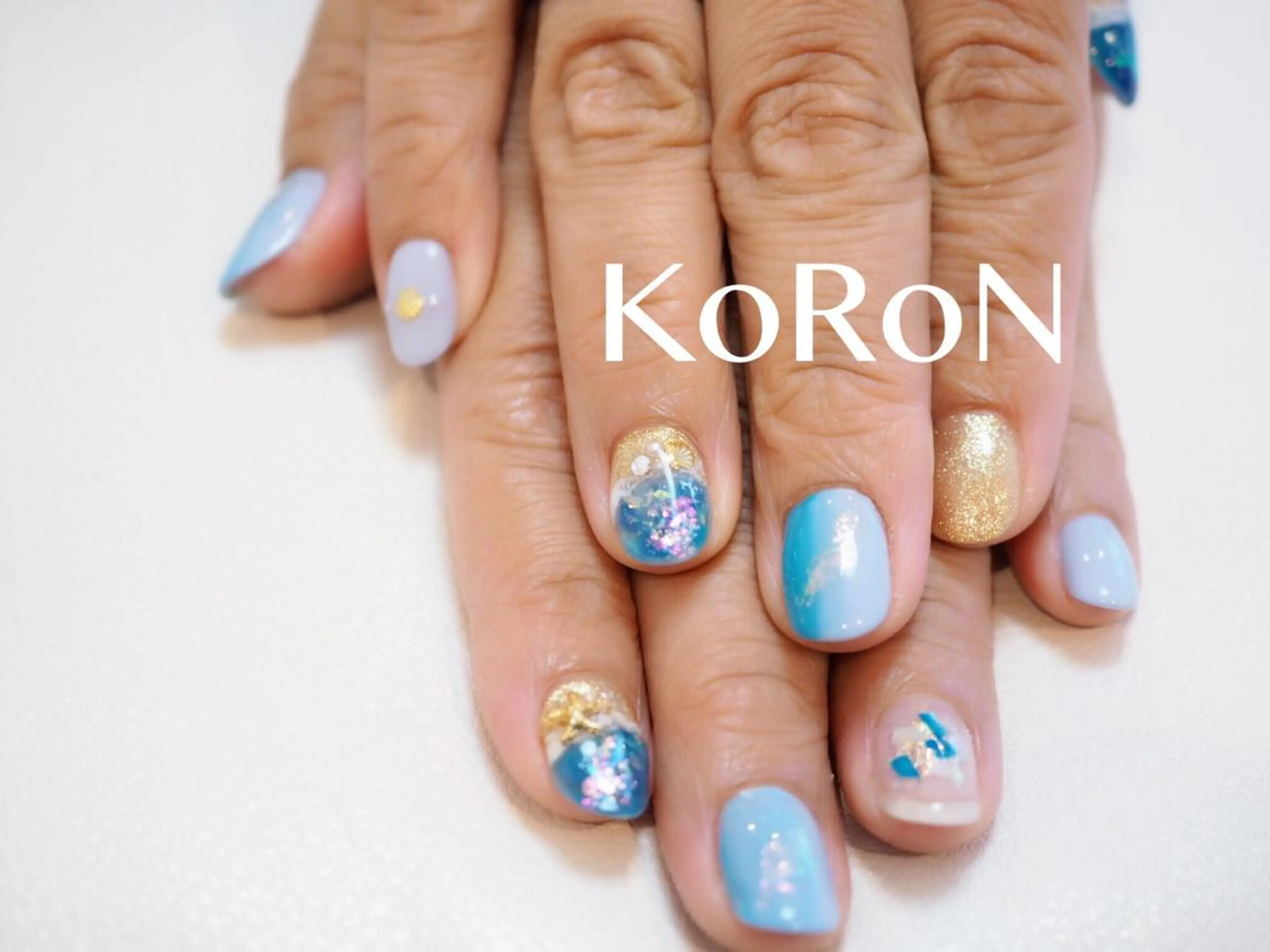 ネイル 夏ネイル ハンドネイル 自宅サロン鎌倉 KORONのネイルデザイン