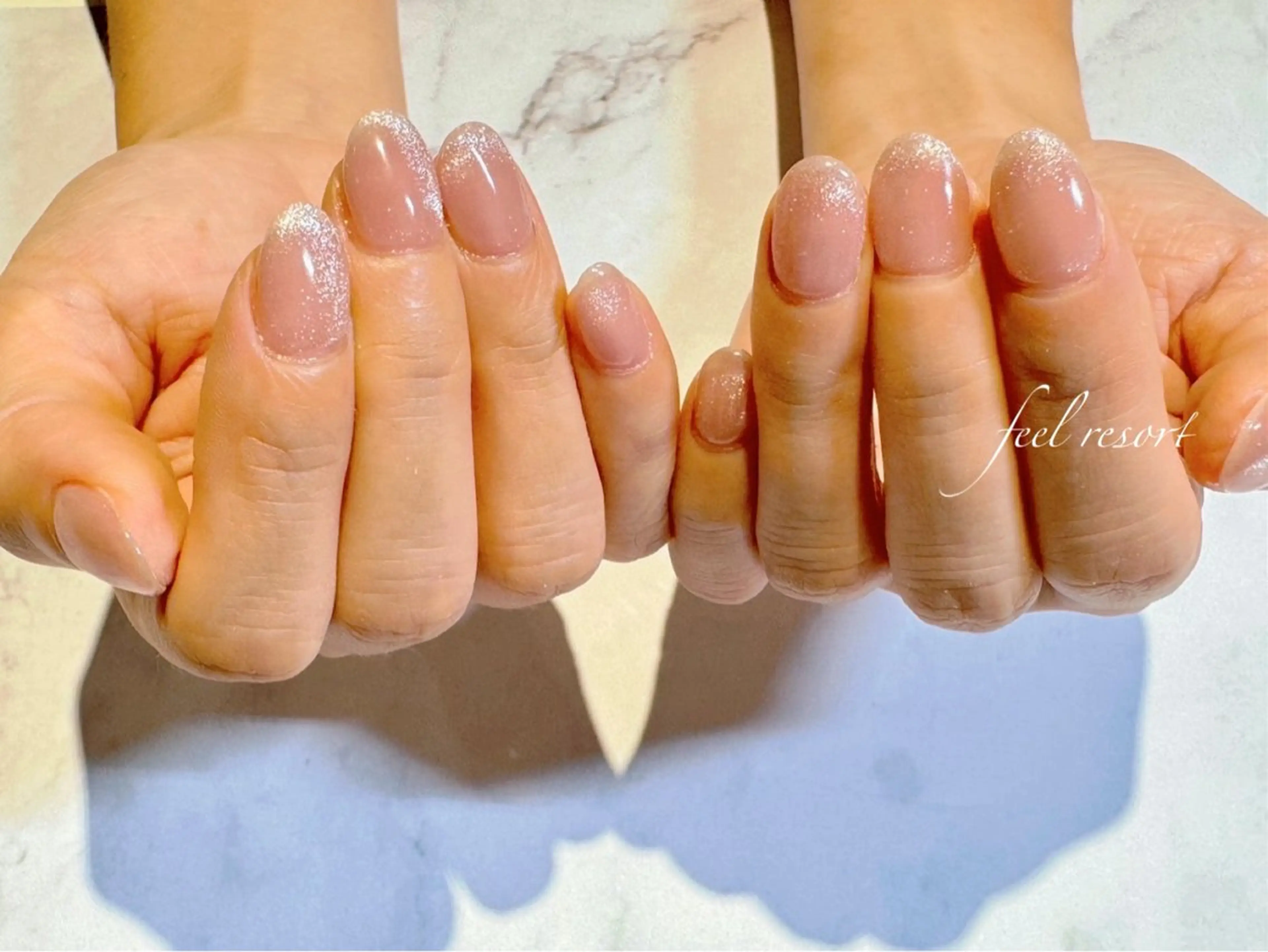 ネイル 長さ出し フットネイル フレンチネイル ジェルネイル ガラスフレンチ ハンドネイル Lien（リアン） 銀座駅6分のネイルデザイン