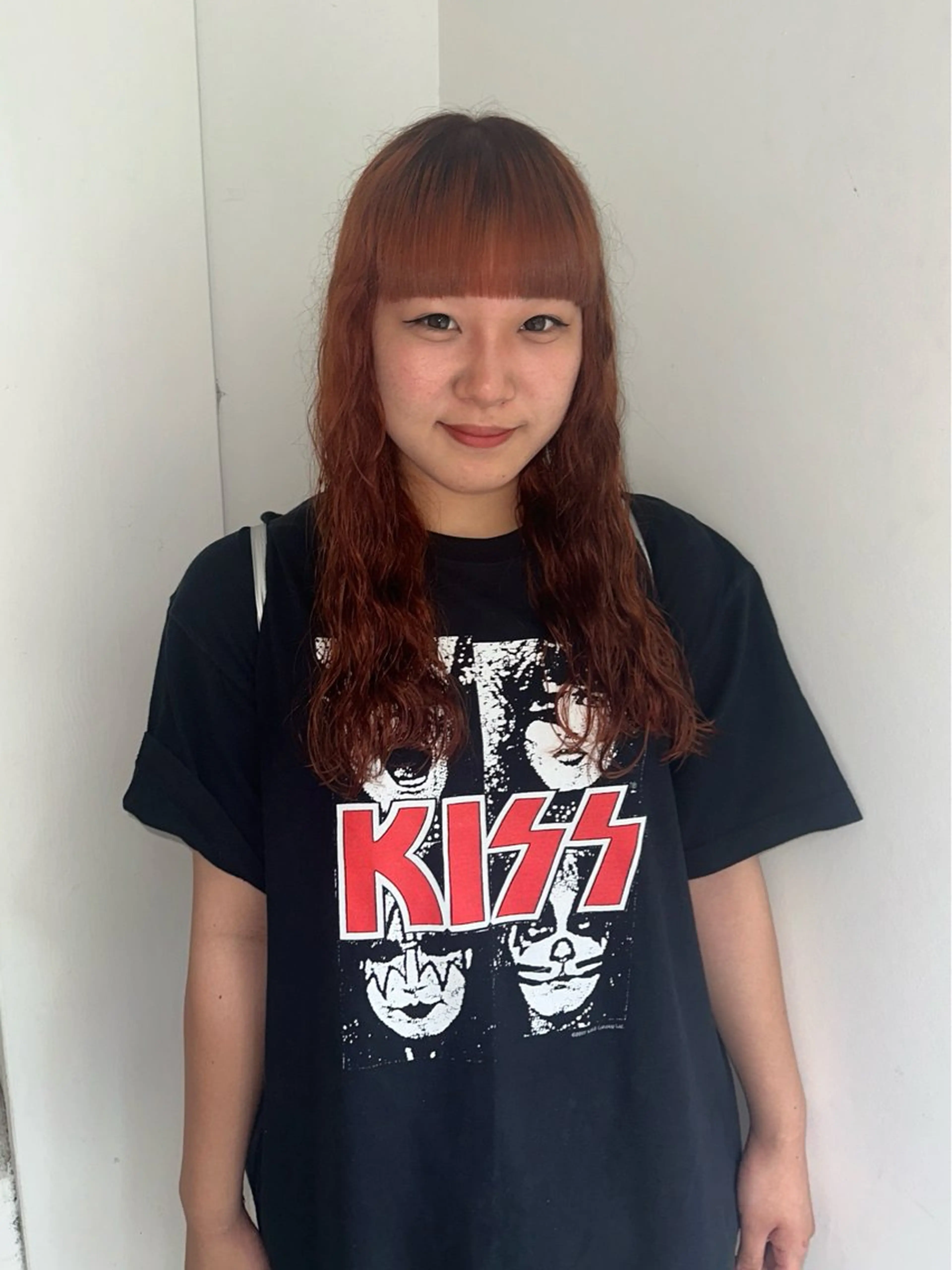 ロング カラー オレンジ 松本 雪愛のヘアスタイル