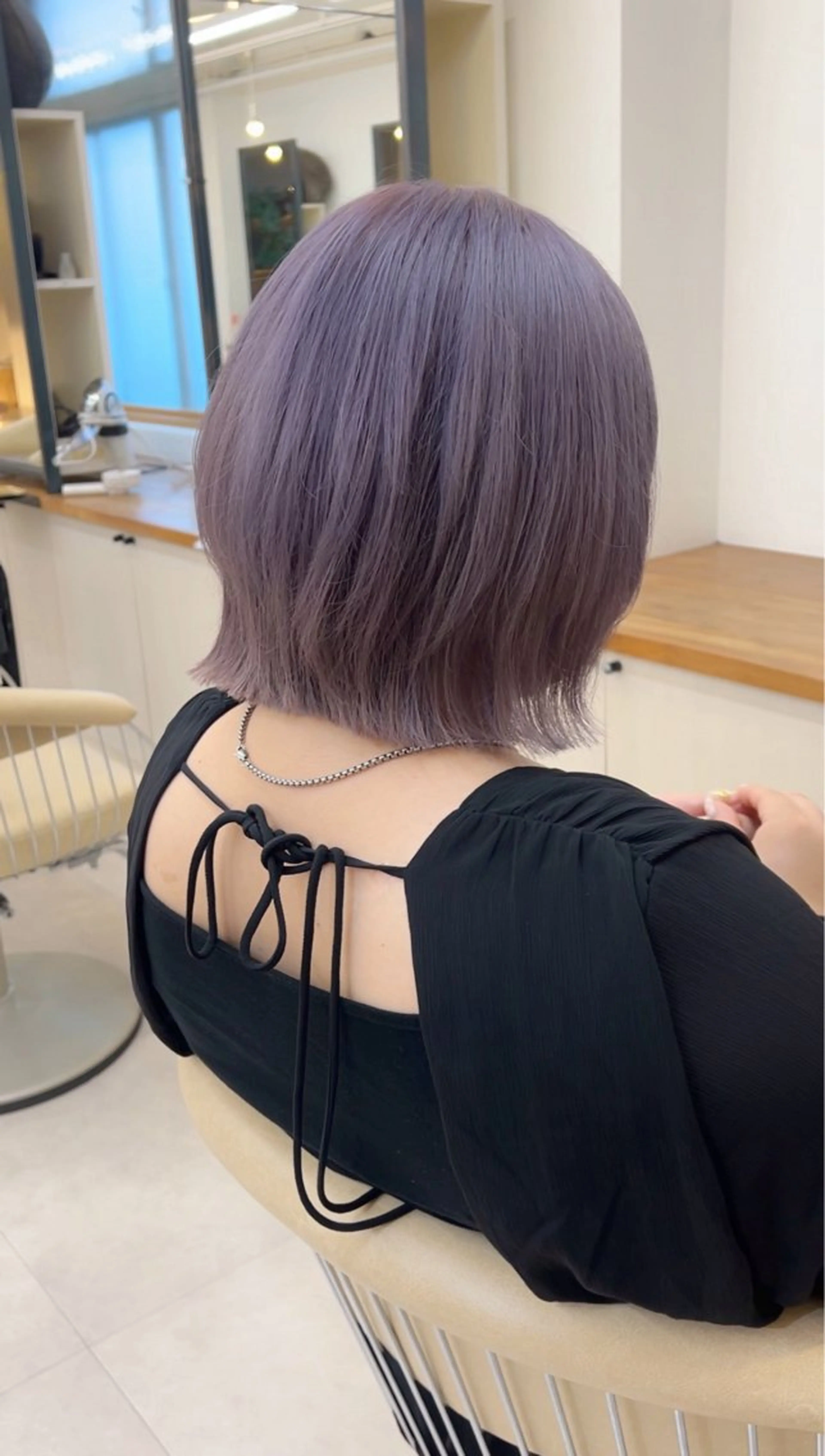 ミディアム ボブレイヤー ボブ レイヤーカット カット LYNDA所属・sana🤍ボブ ベージュ🤍のヘアスタイル