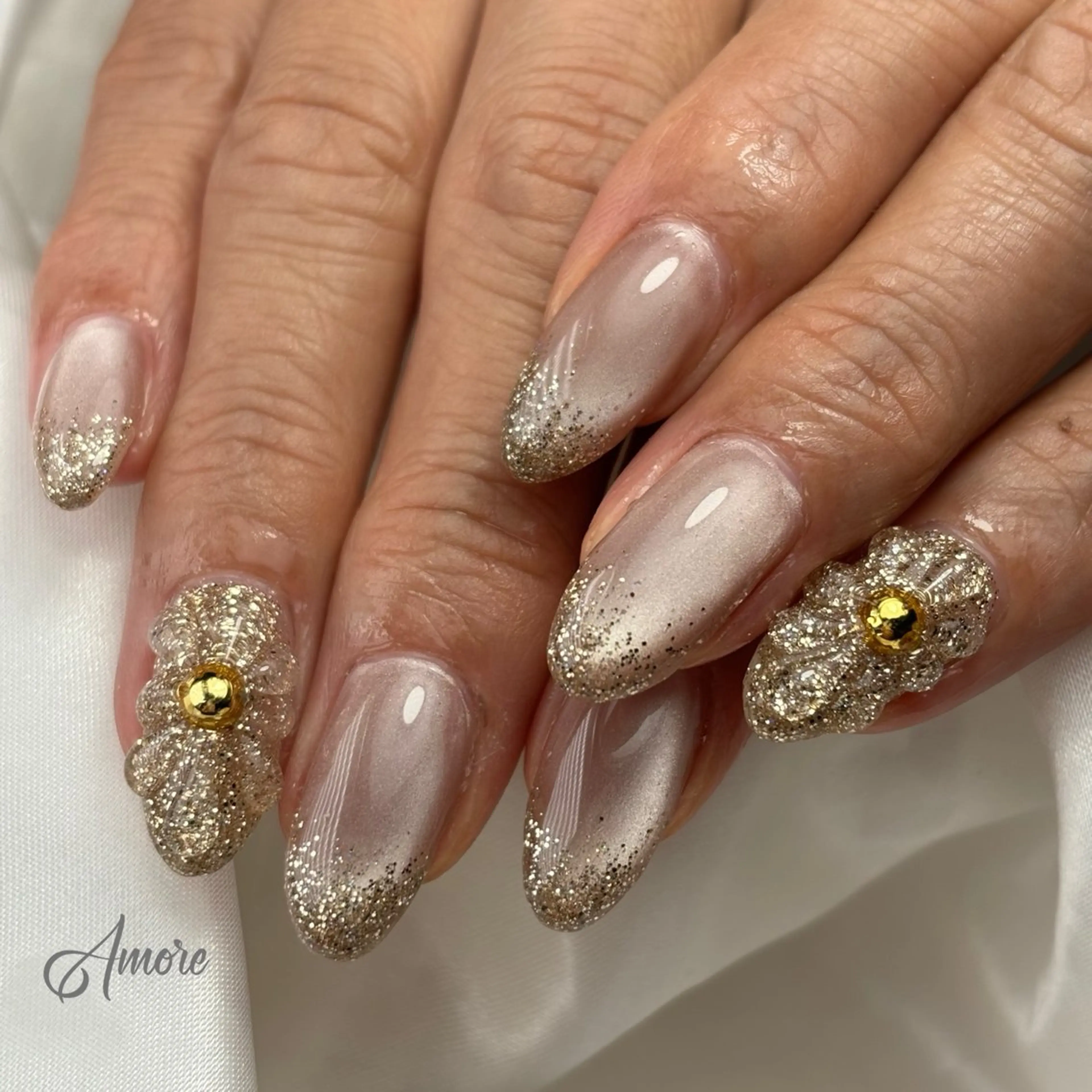 ネイル ジェルネイル キラキラネイル 韓国ネイル マグネットネイル パラジェル You kyehwaのネイルデザイン