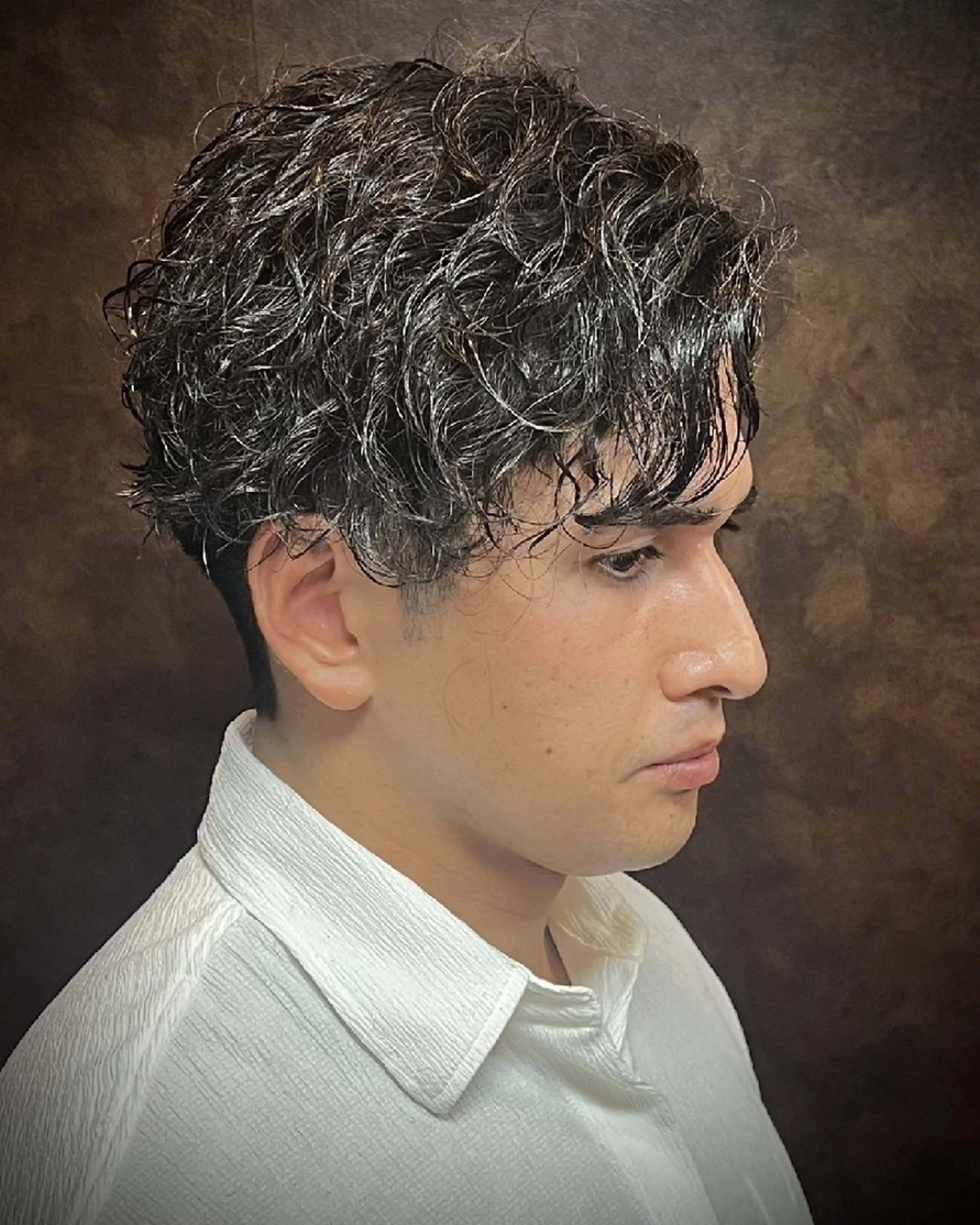 ミディアム パーマ メンズ ヒロ銀座上野店 柴田佳祐のヘアスタイル