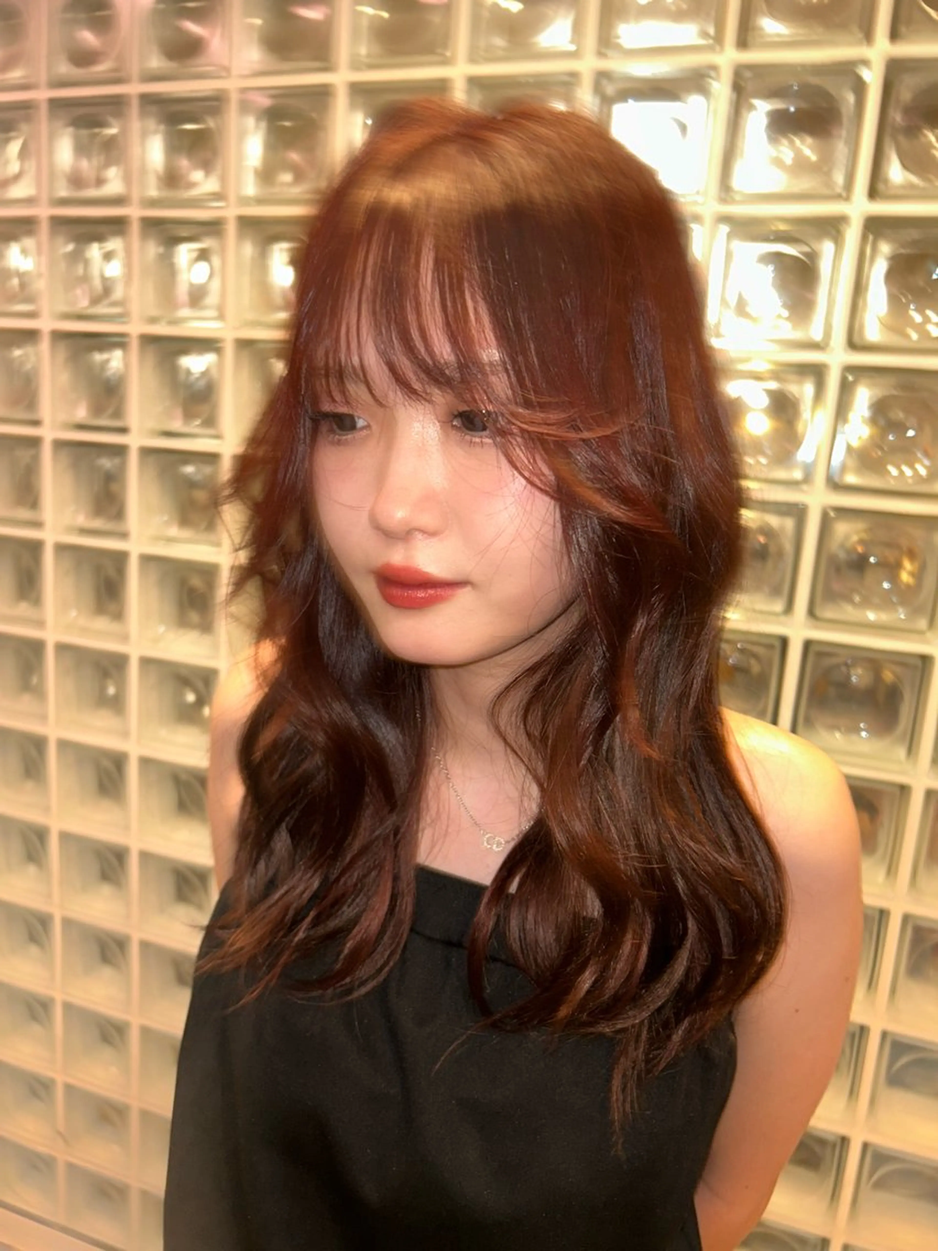 セミロング カラー レッドカラー 🧣艶カラー・ヘア セット Chie🧸のヘアスタイル