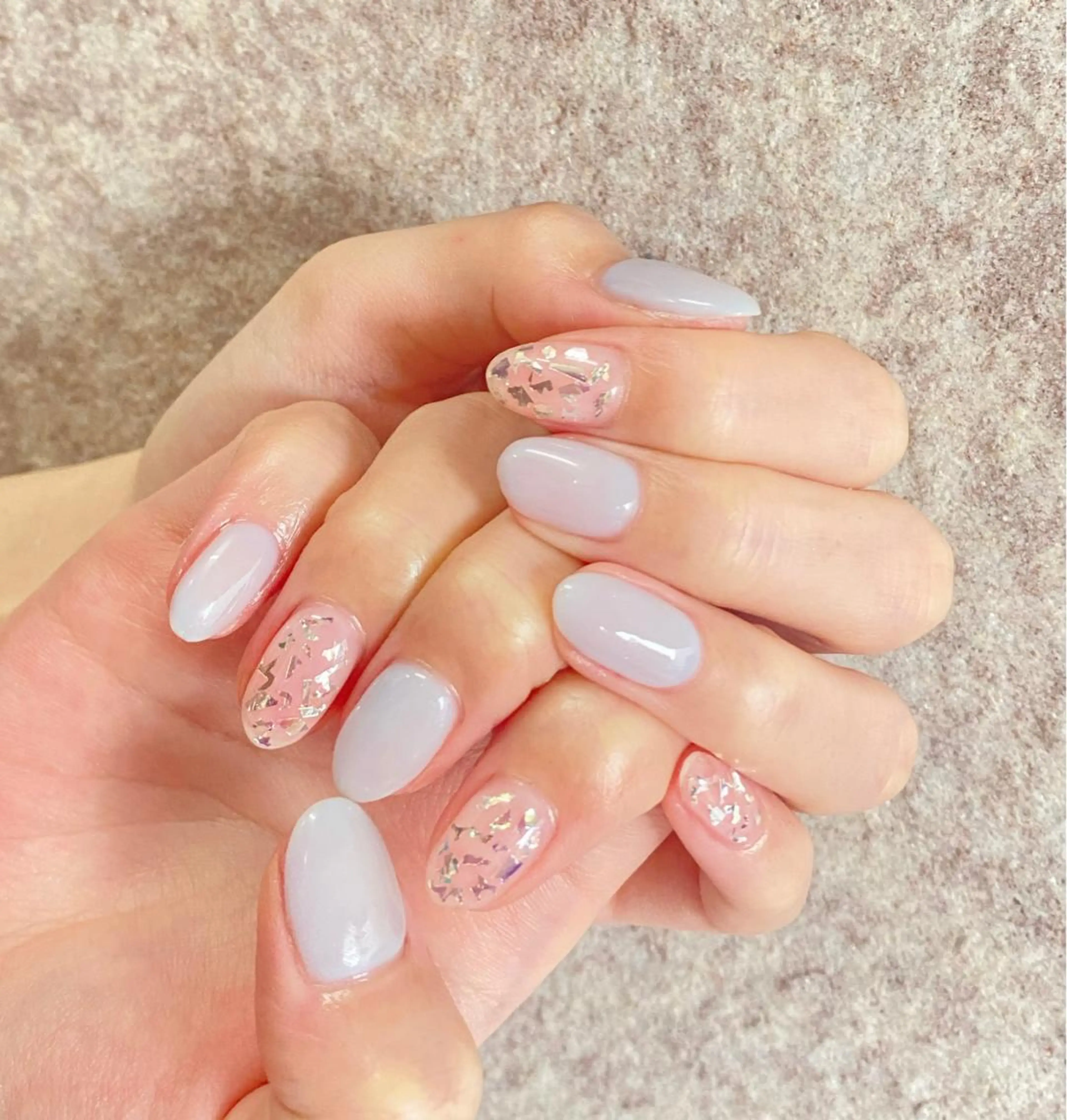 ネイル I-nailロング /ワンホン/キラキラのネイルデザイン