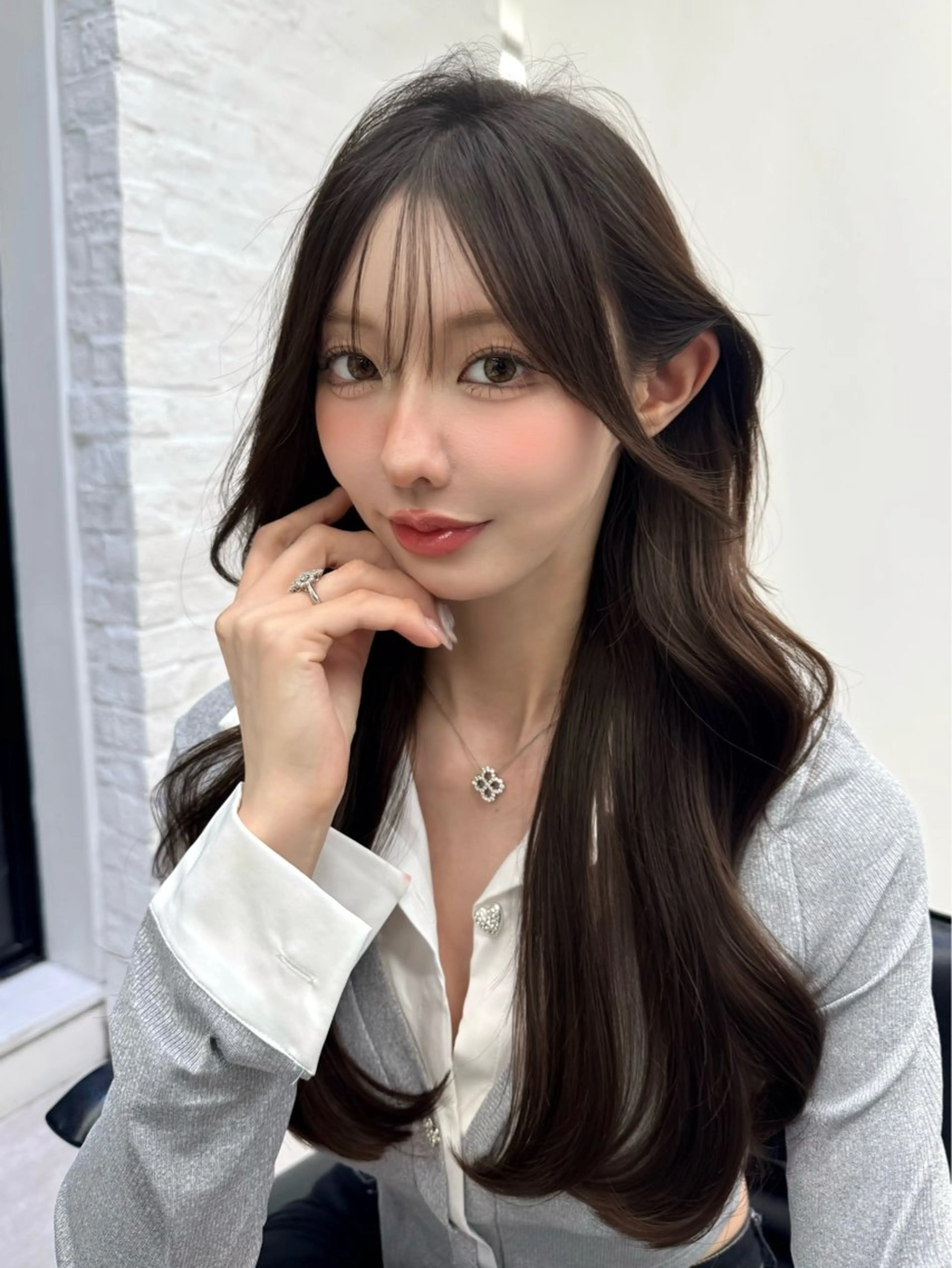 ロング カラー カット ヘアカラー 高島大登/顔周り /レイヤーカットのヘアスタイル