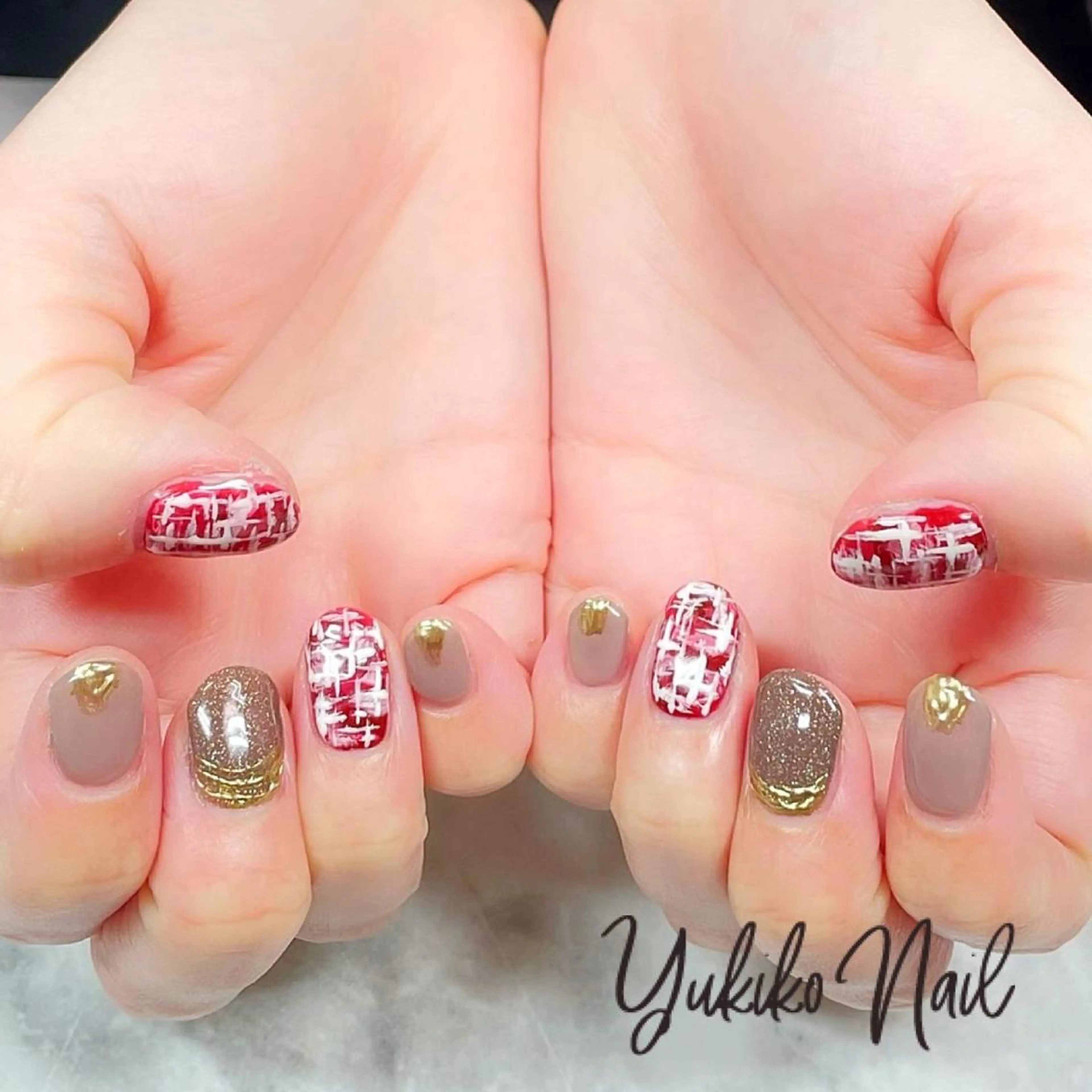 ネイル ボルドー ハンドネイル ユキコ ネイルのネイルデザイン
