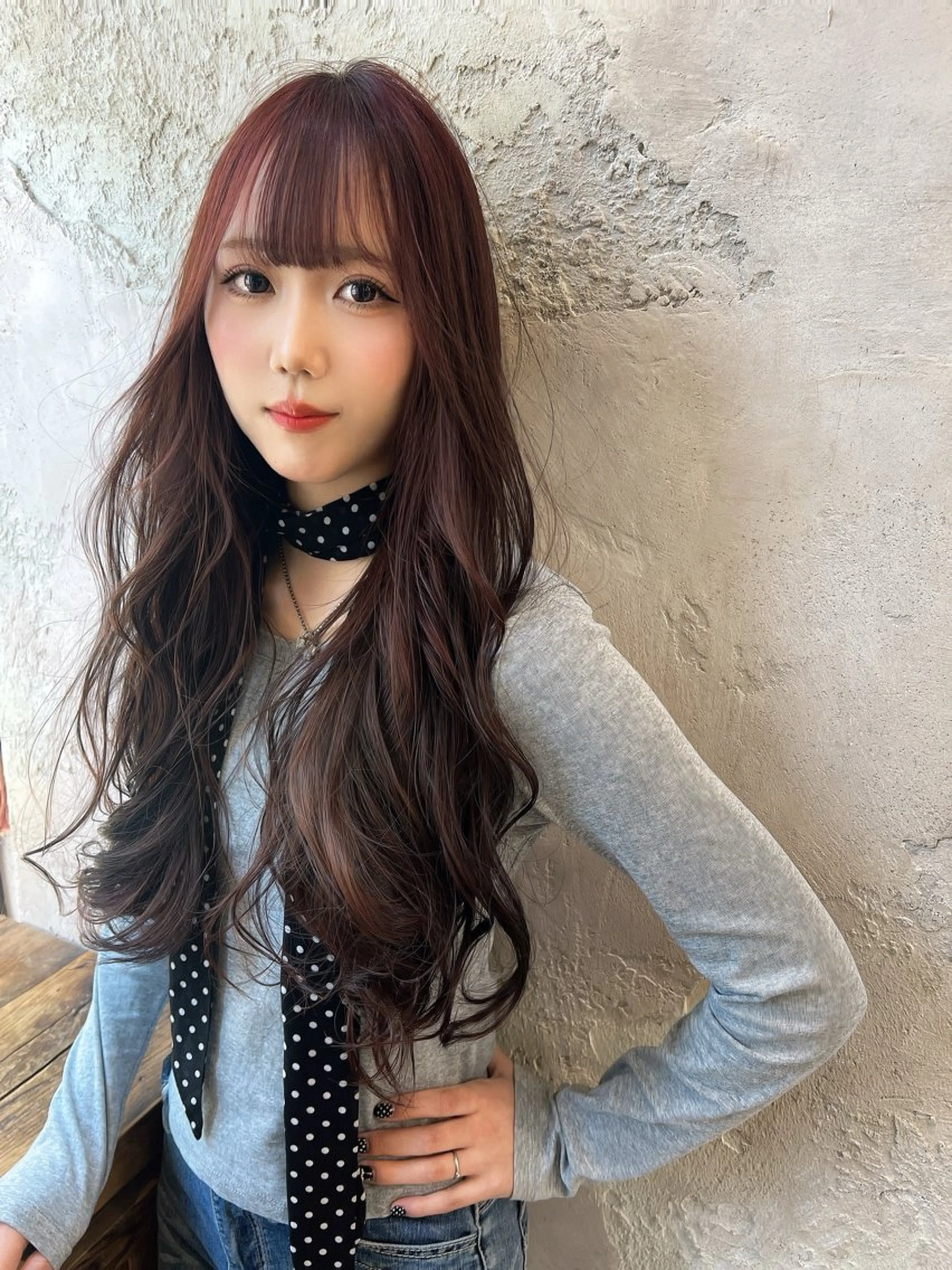 ロング ヘアカラー トリートメント ヘッドスパ 縮毛矯正/ブリーチ なしダブルカラー輝希のヘアスタイル