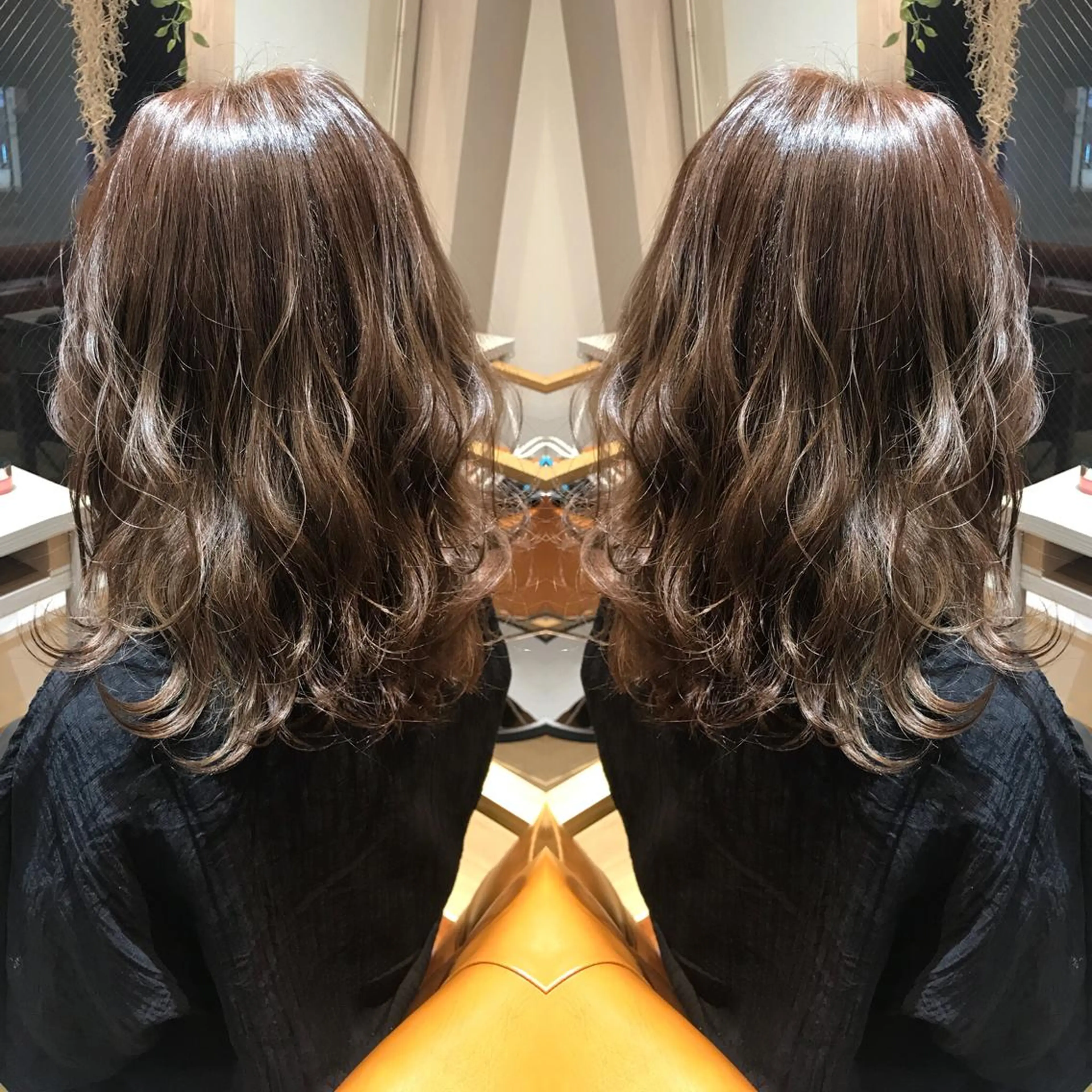 ミディアム カラー バレイヤージュ ベージュカラー レイヤーカット 髪質改善特化 ミサワコウキのヘアスタイル