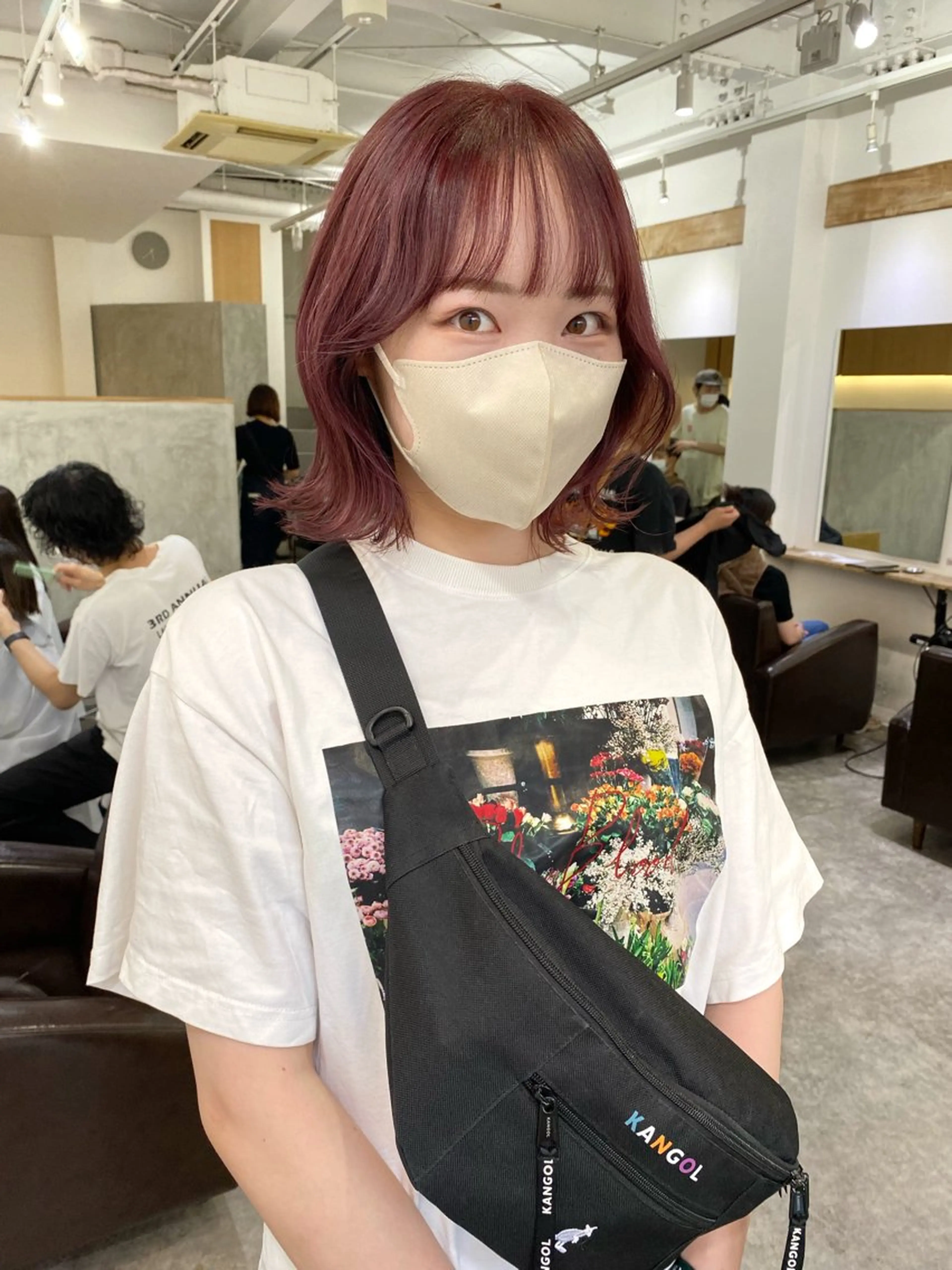 ミディアム カラー ラベンダーカラー ラベンダーピンク ピンクカラー カット ヘアカラー トリートメント 森貴裕/ベージュ/ パーマ/オリーブのヘアスタイル