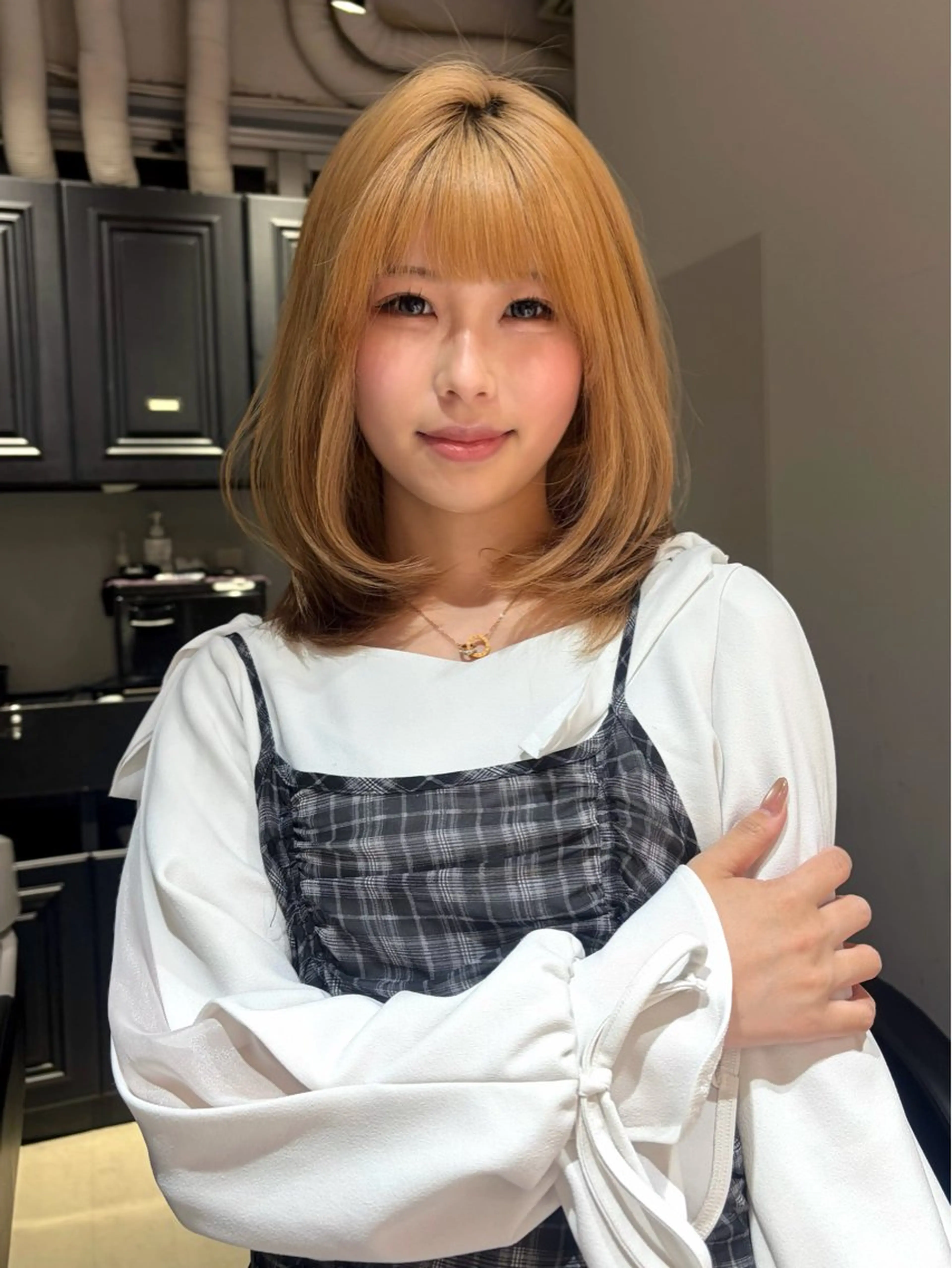 ミディアム カット レイヤー/nail COCOROのヘアスタイル