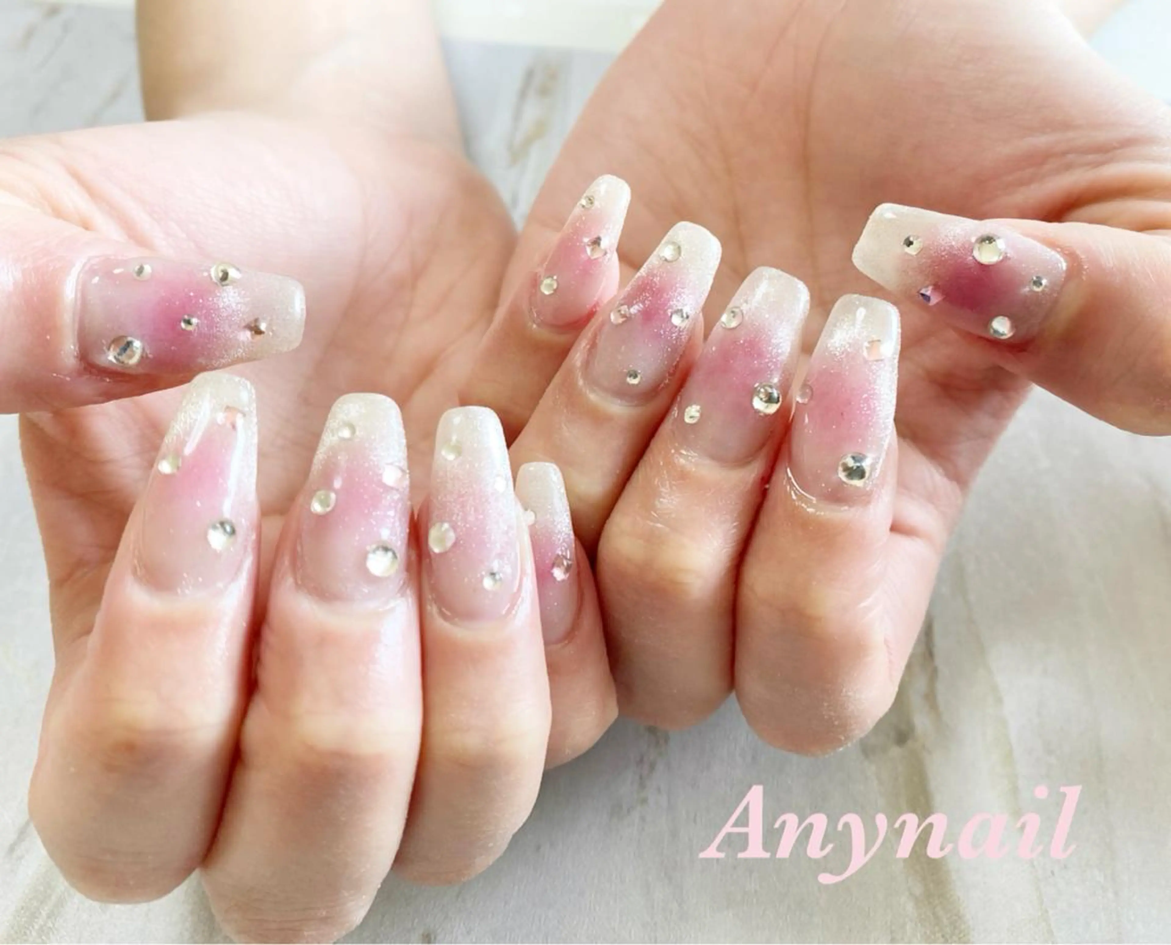 ネイル ブルー チークネイル ジェルネイル キラキラネイル マグネットネイル ハンドネイル 岩澤 恵子のネイルデザイン