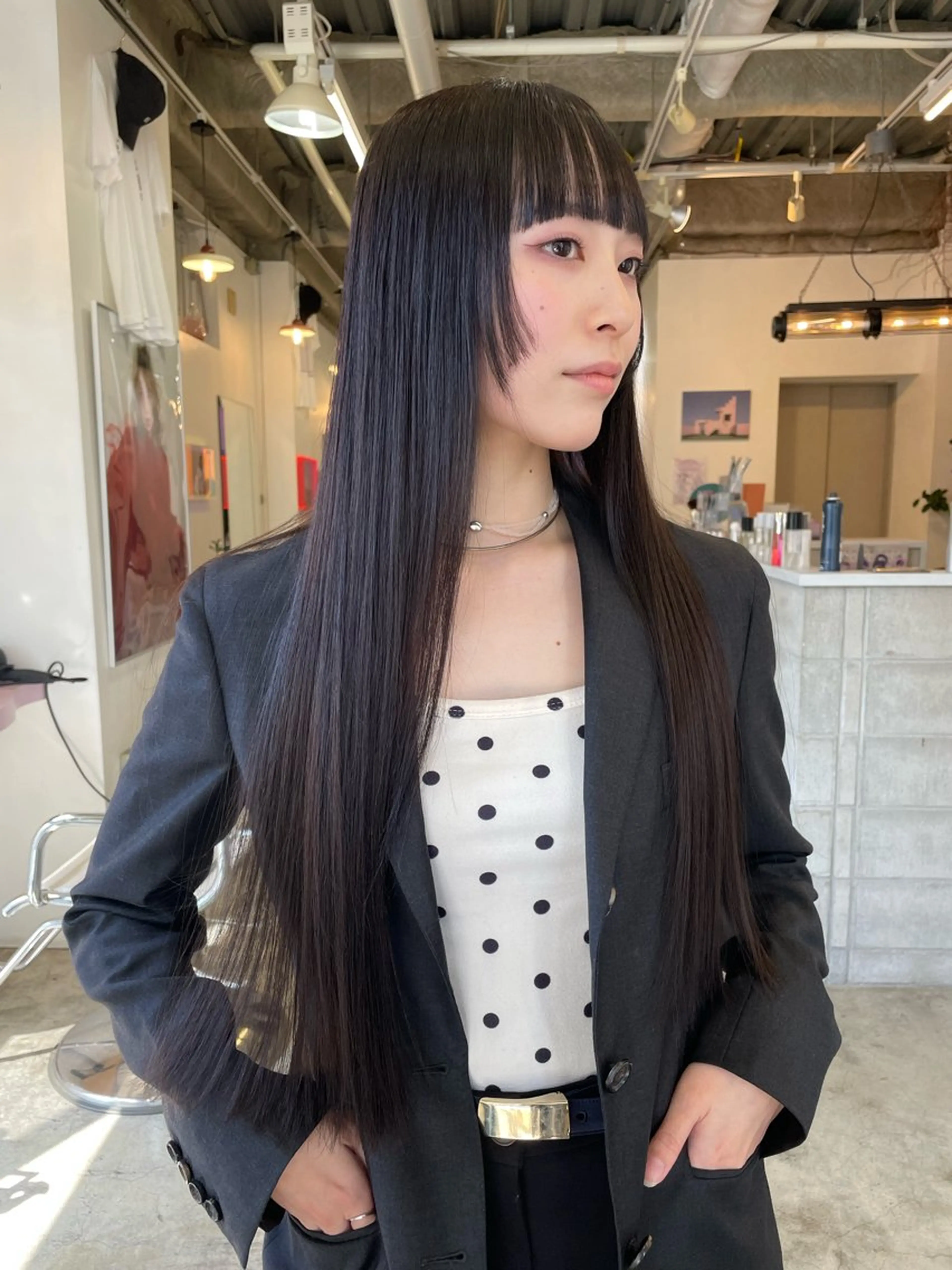 ロング カット ヘアカラー トリートメント nessヤマサキ リュウタのヘアスタイル