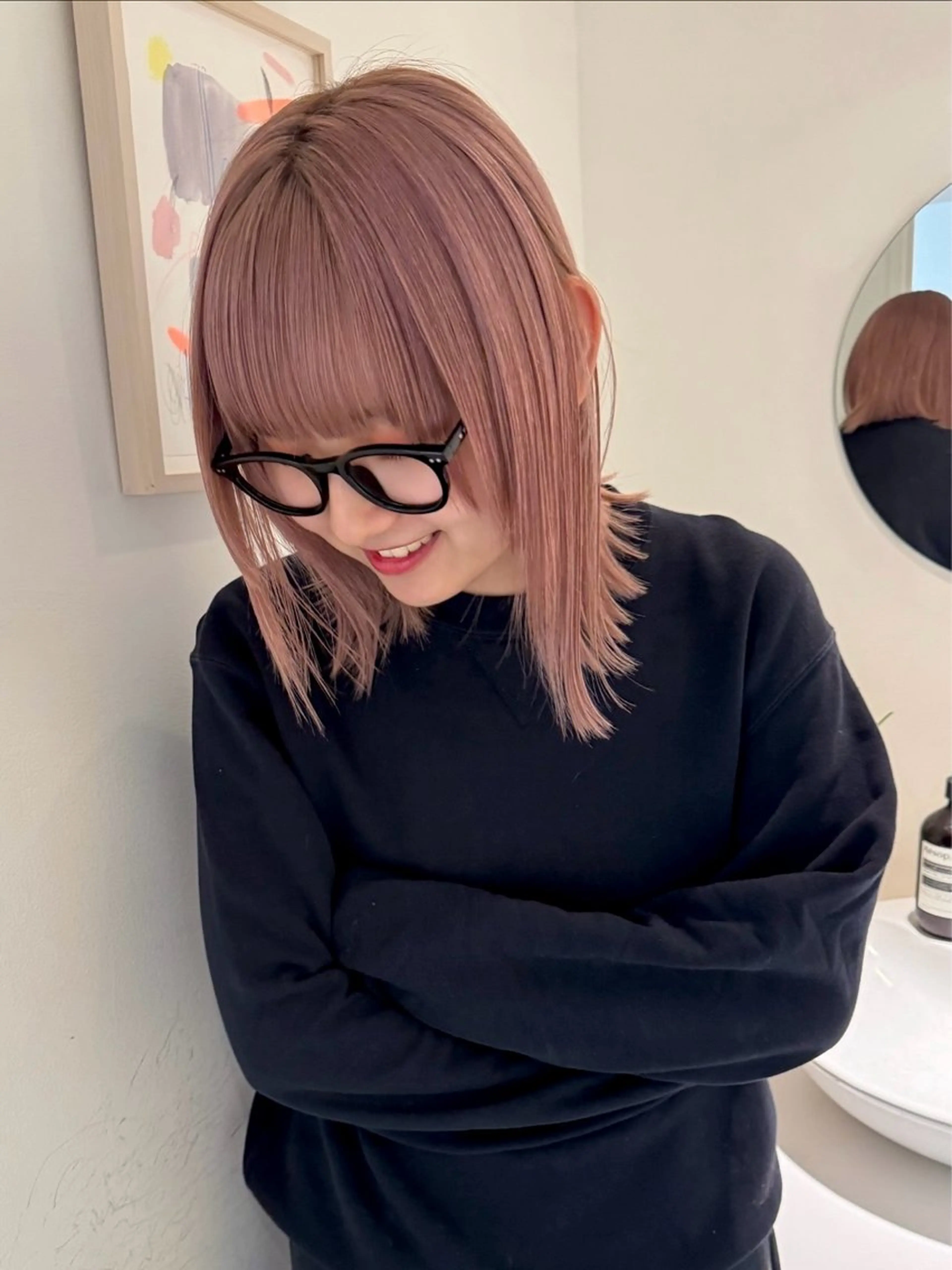 ミディアム カラー ito suzuco @suc__asのヘアスタイル