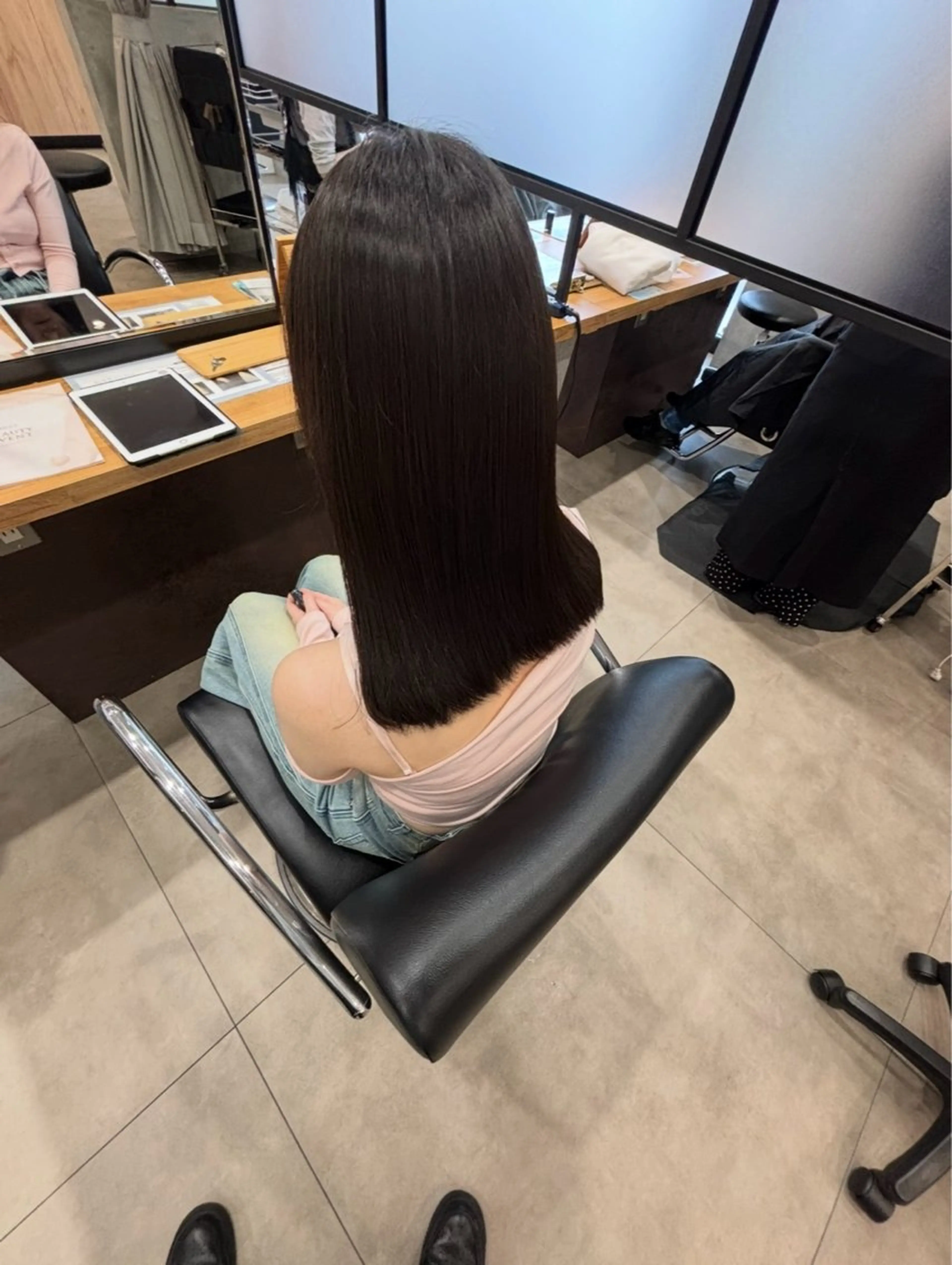 ミディアム カット 縮毛矯正 馬場 一輝のヘアスタイル