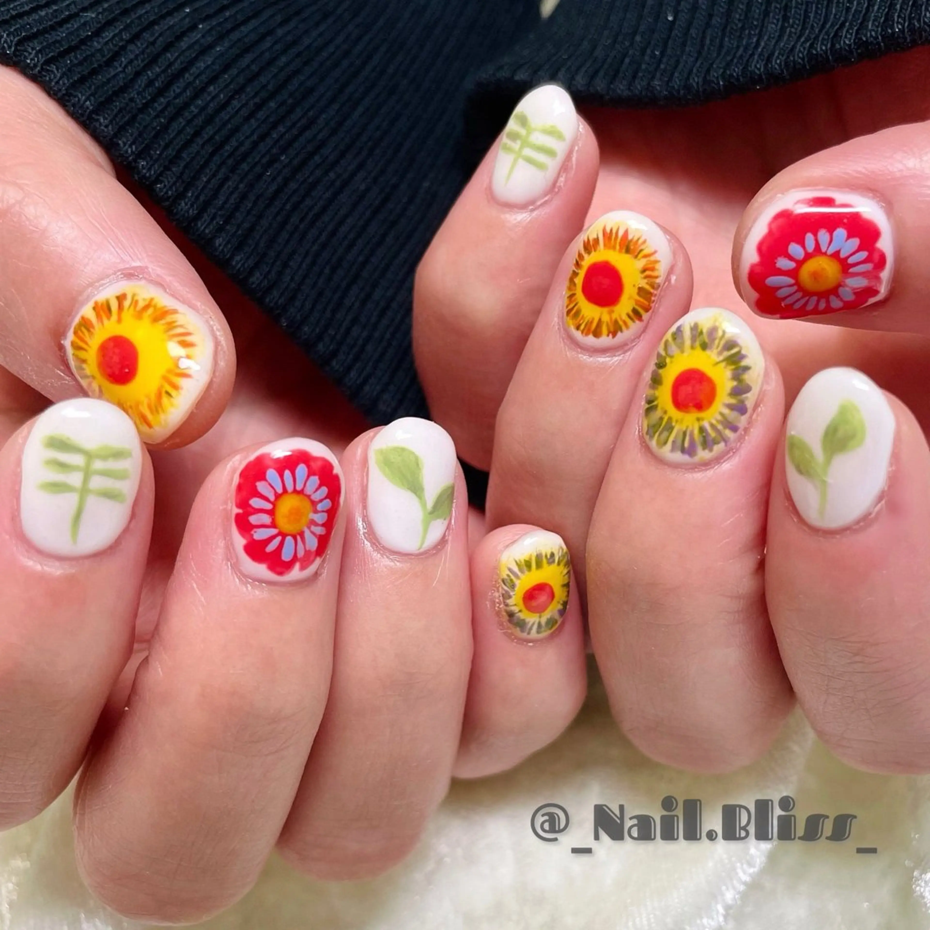 ネイル フラワーネイル ハンドネイル NAIL BLISSのネイルデザイン