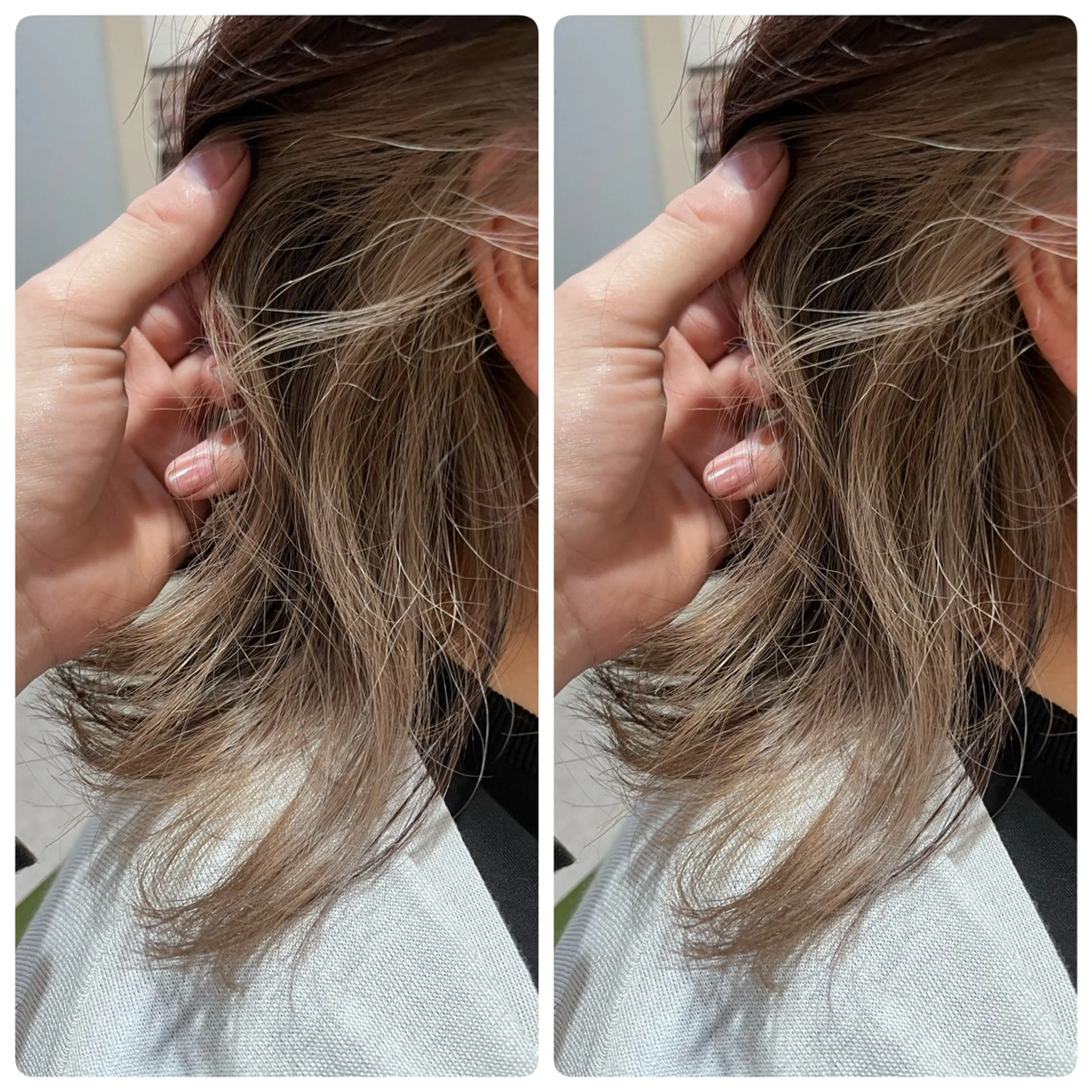 ミディアム ボブ ヘアカラー 飯星慧斗 /ブリーチ、縮毛矯正のヘアスタイル