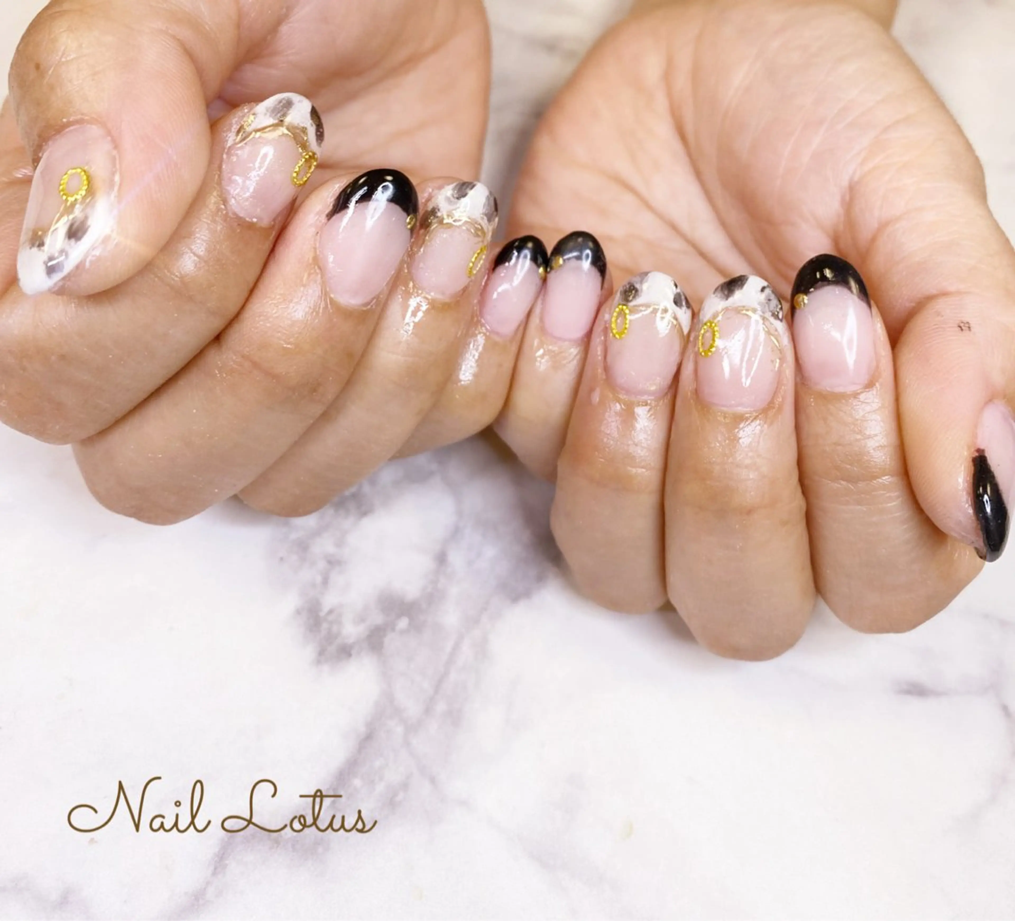 ネイル フレンチネイル ショートネイル ハンドネイル ネイル＆脱毛 Lotus🌸のネイルデザイン