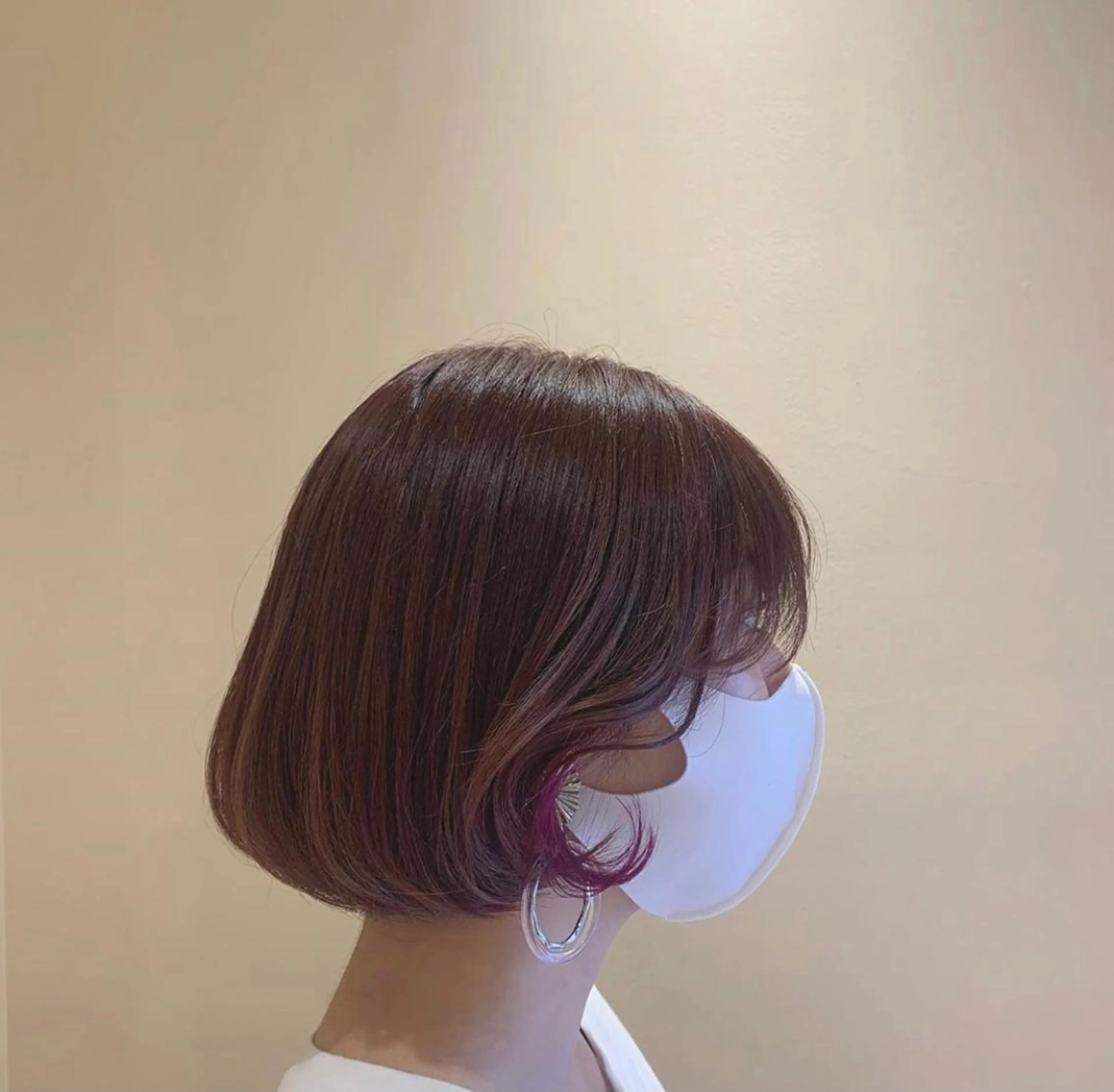 ミディアム カラー インナーカラー ボブ 和歌山韓国ヘア🌙 MOEのヘアスタイル
