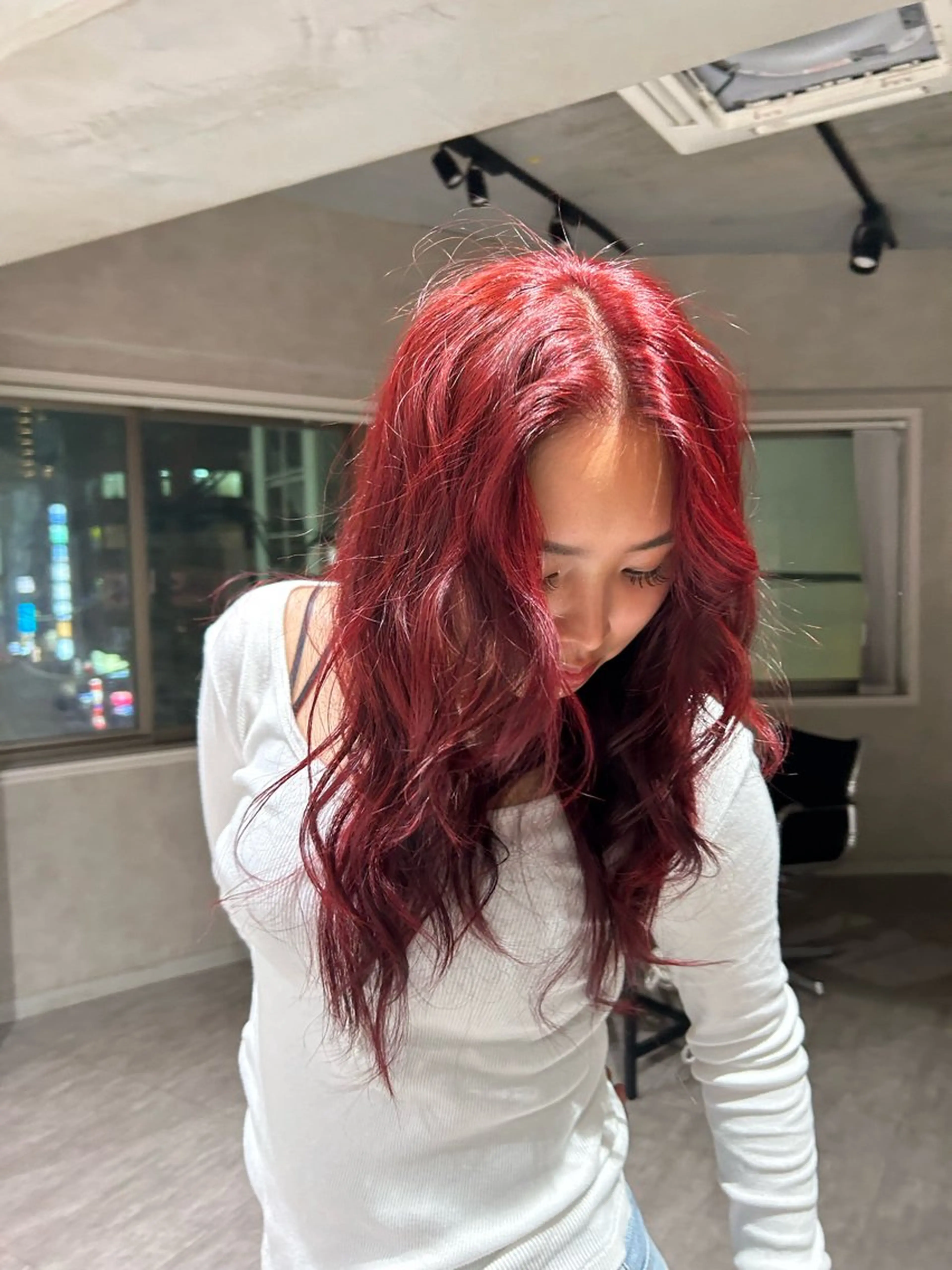 【ダメージ抑えて透明感◎】ブリーチなしダブルカラー🍒♡の写真