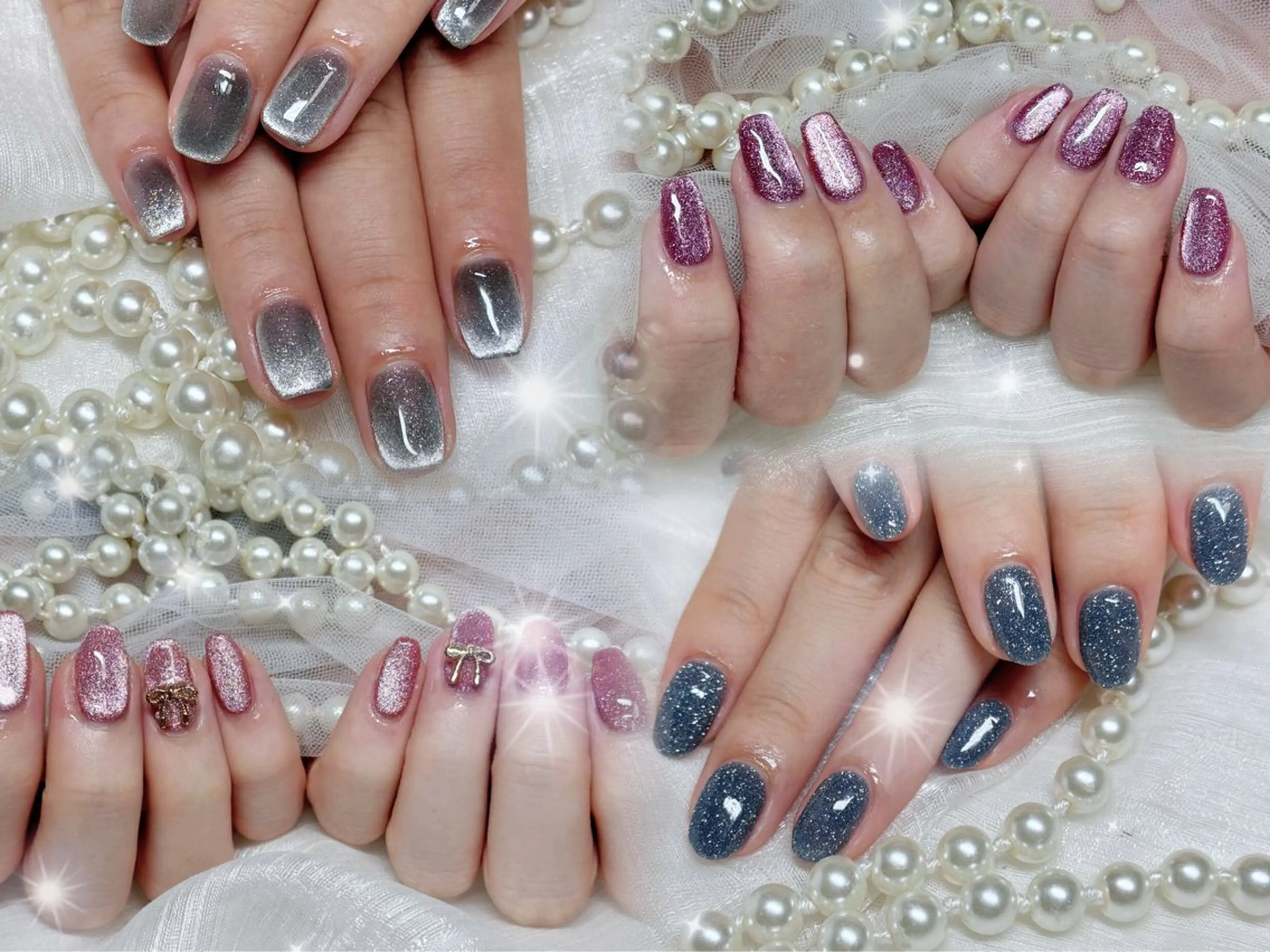 ネイル マグネットネイル ハンドネイル 🎀Mai 🎀4/15空✩.*のネイルデザイン